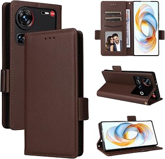 Compatible with ZTE Nubia Z70 Ultra 5G Wallet Case,PU Leather Folio Flip Case Compatible with ZTE Nubia Z70 Ultra 5G Cell Phone Leather Case Brown
