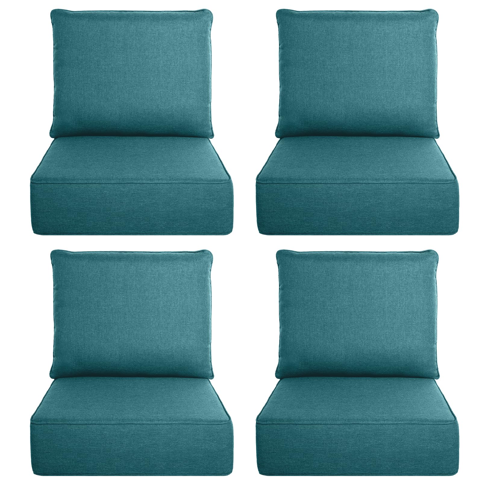 Luxury Outdoor Seat Cushion Set-22 x 24 x 6 Inch Outdoor Chair Cushions with Water Resistant &amp; Removable Cover Outdoor Cushions for Patio Furniture Chair Sofa Couch
