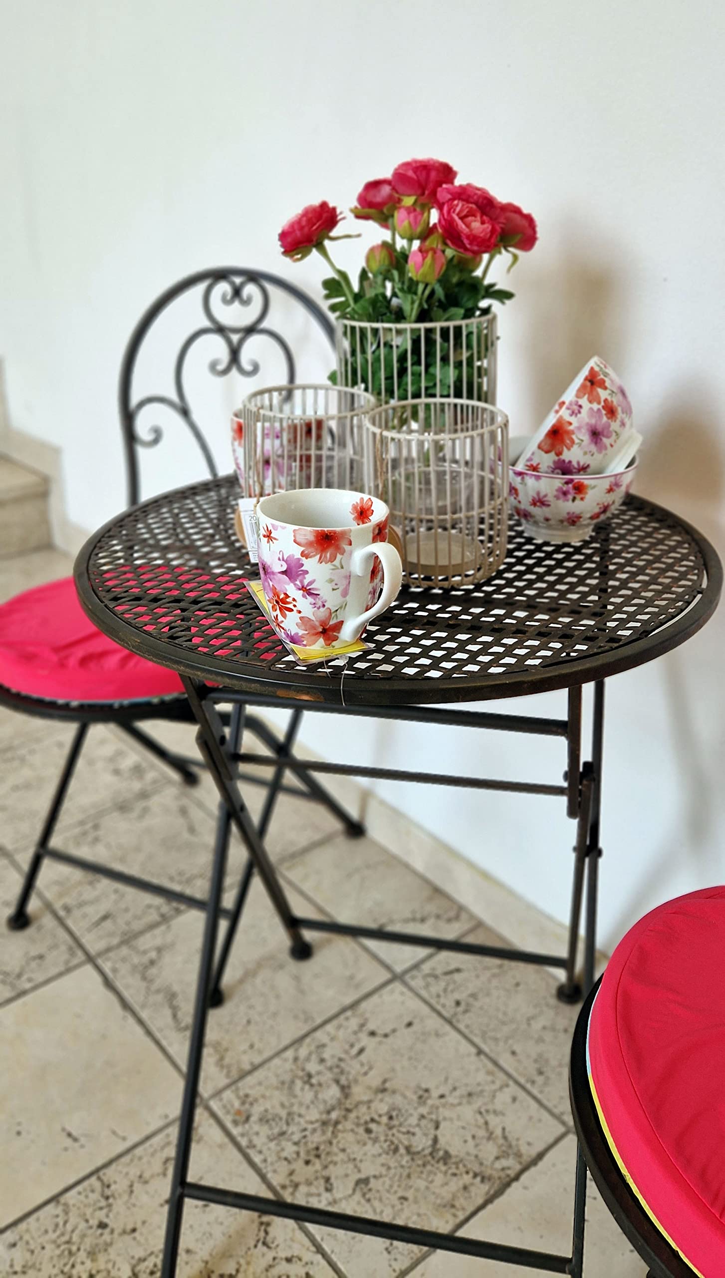 Set Giardino Avanti Trendstore - Tavolo E 2 Sedie In Ferro Nero Antico - Foto 6