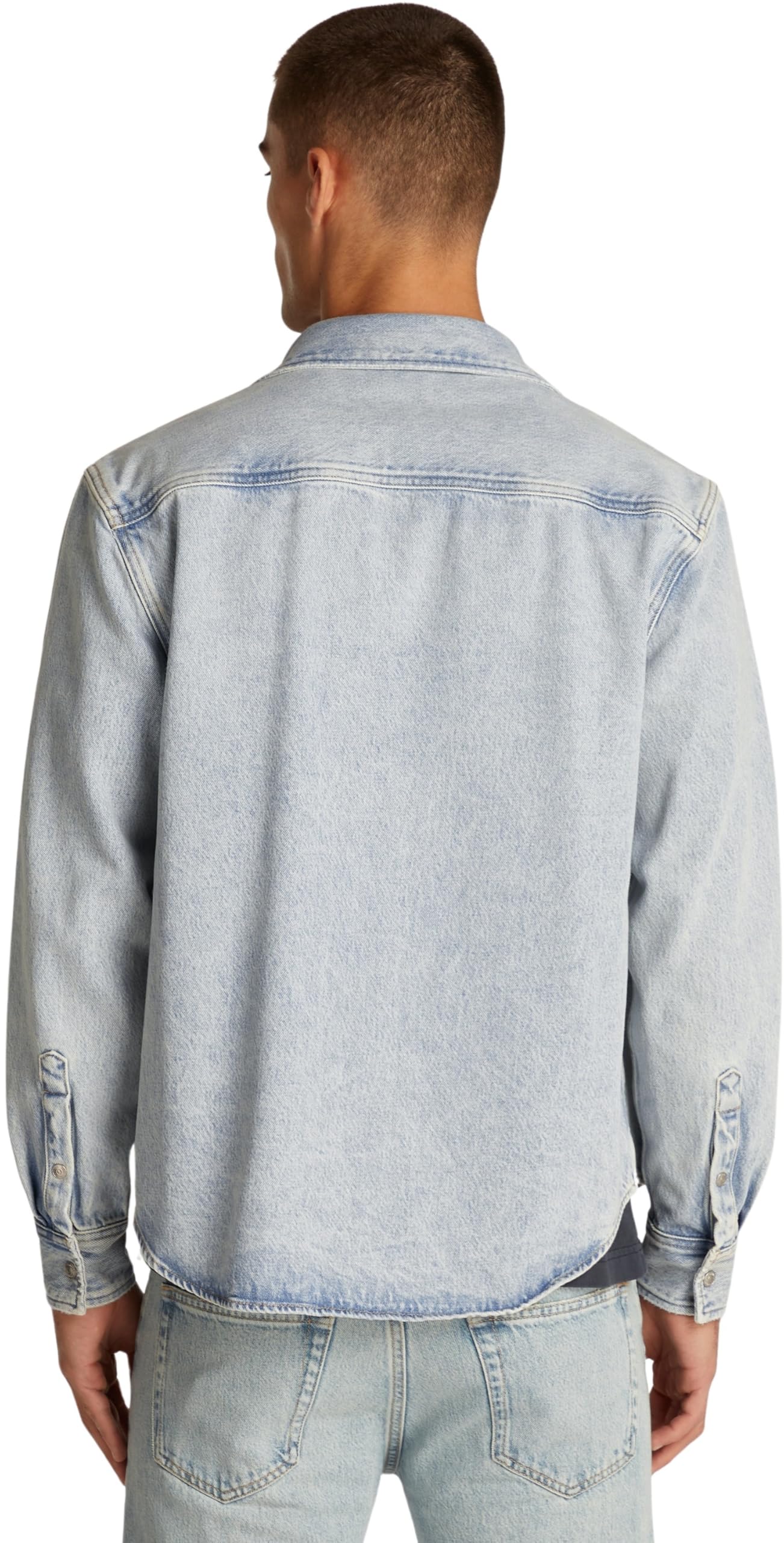 Calvin Klein Camisa Vaquera Hombre Regular Denim Shirt con Bolsillo en el Pecho