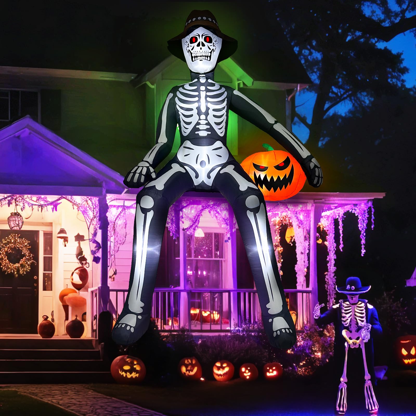 Squelette gonflable géant 3m OurWarm : déco Halloween pour jardin