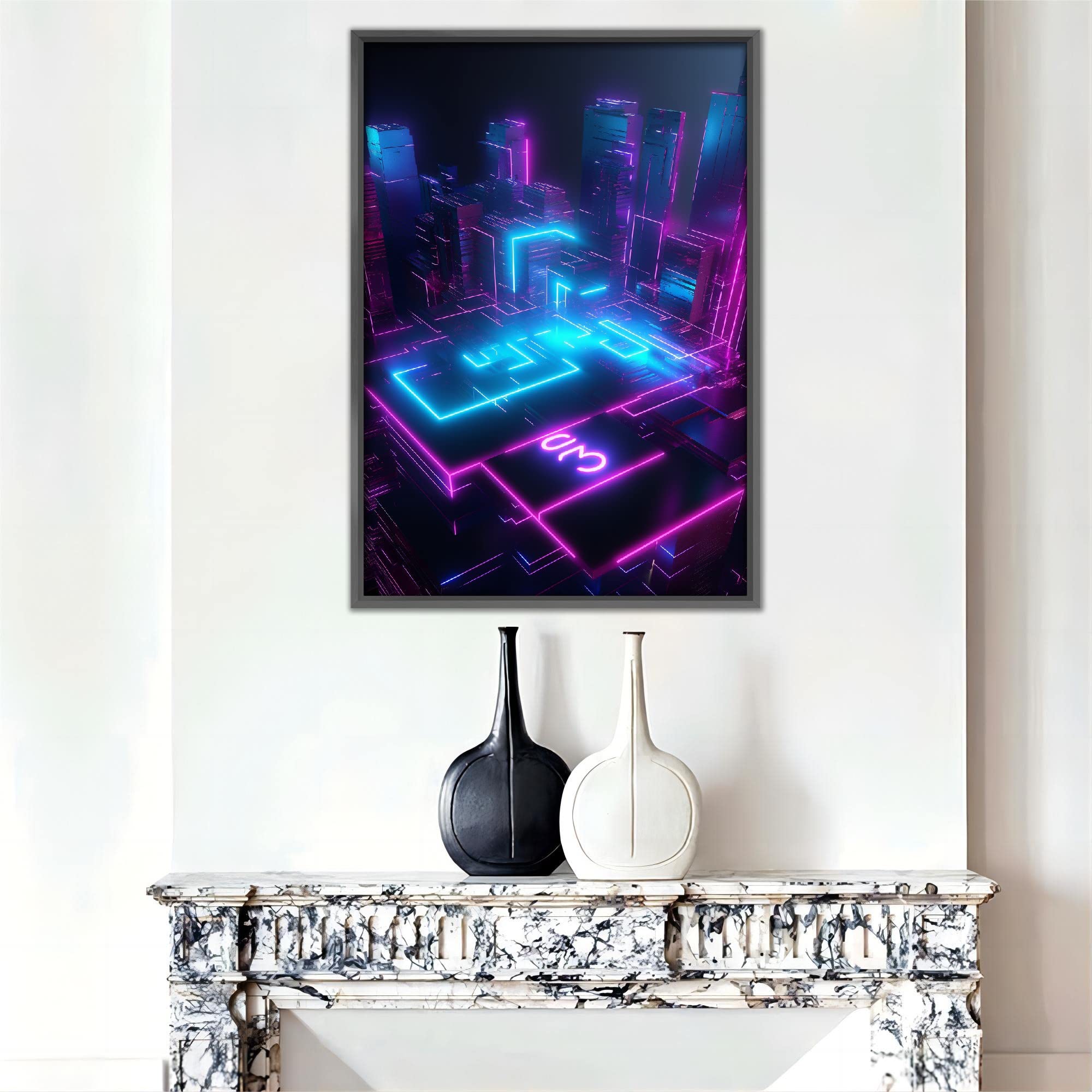 Amazon.com: Colorful 3D AAA, BBB neon Poster with Leading Lines, Crypto  Style and Clean Aluminum Frame - Perfect for tech Parties and Home Decor  (12x16inch,Black4): Posters & Prints