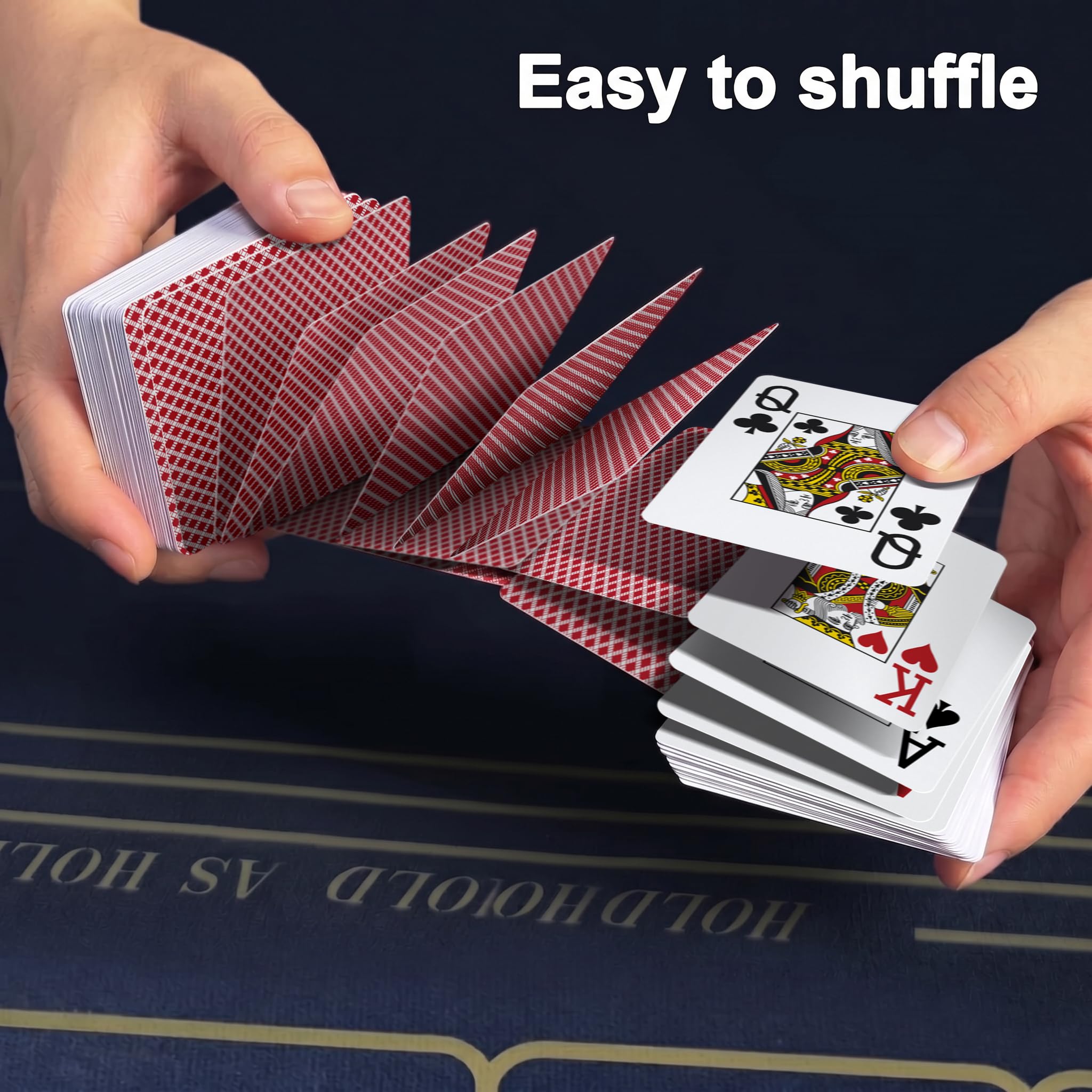 12-Pack Casino Carte da gioco di plastica Jumbo Texas Hold'em Bulk Poker Set