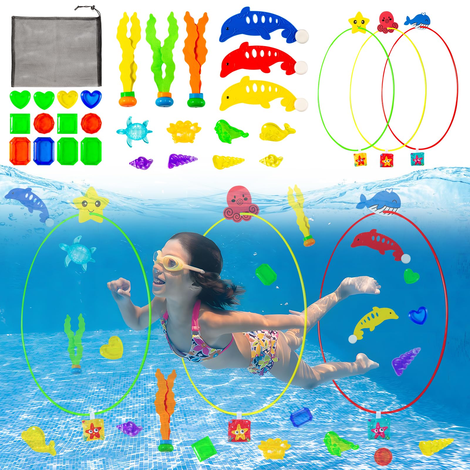 Juguetes De NatacióN De Agua Juguetes De Buceo Anillos De Piscina Anillos De Buceo Para NiñOs Juguetes De Piscina SubacuáTica Juguetes Al Aire Libre Piscina Spielzeug Juguetes De Fiesta Kinder Regalos