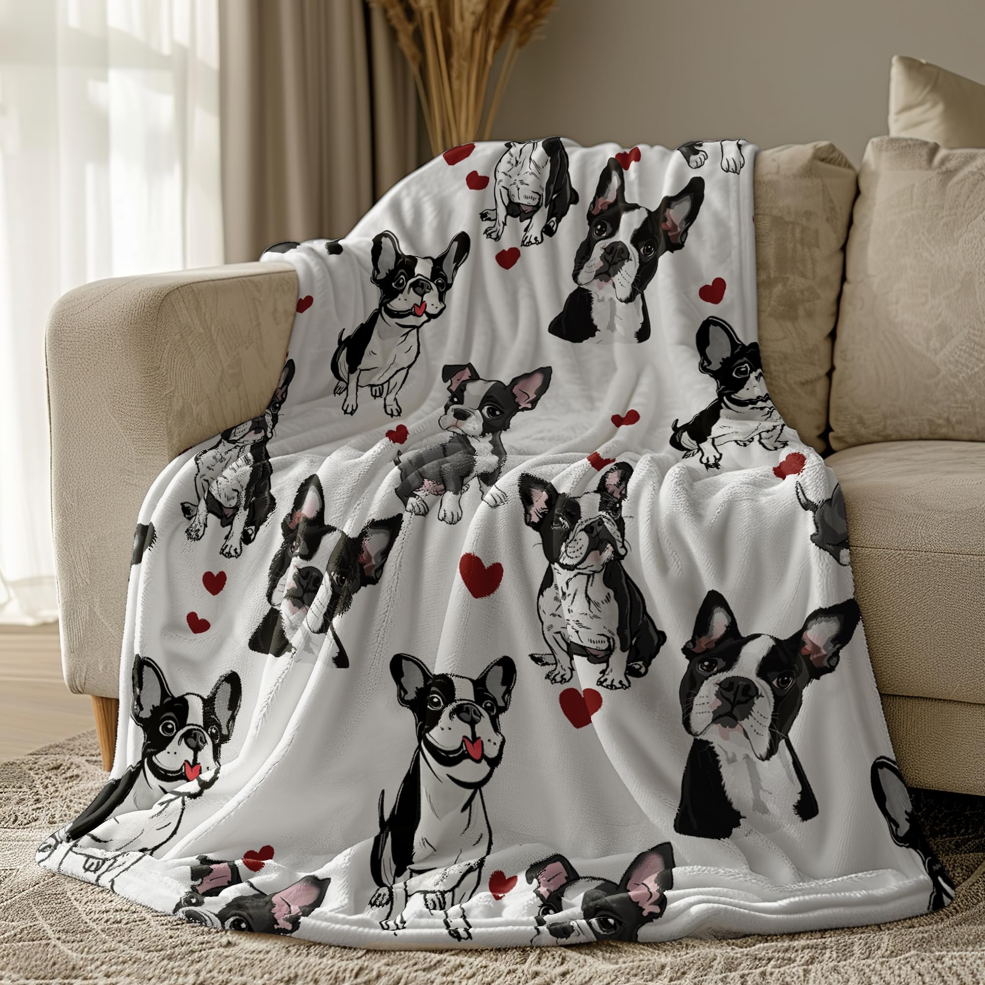French Bulldog Blanket for Girls & Boys - Super Soft, Cozy & Plush Warm Flannel Bedding Blanket Gift for Couch, Sofa, Travel - 50x40 Inch