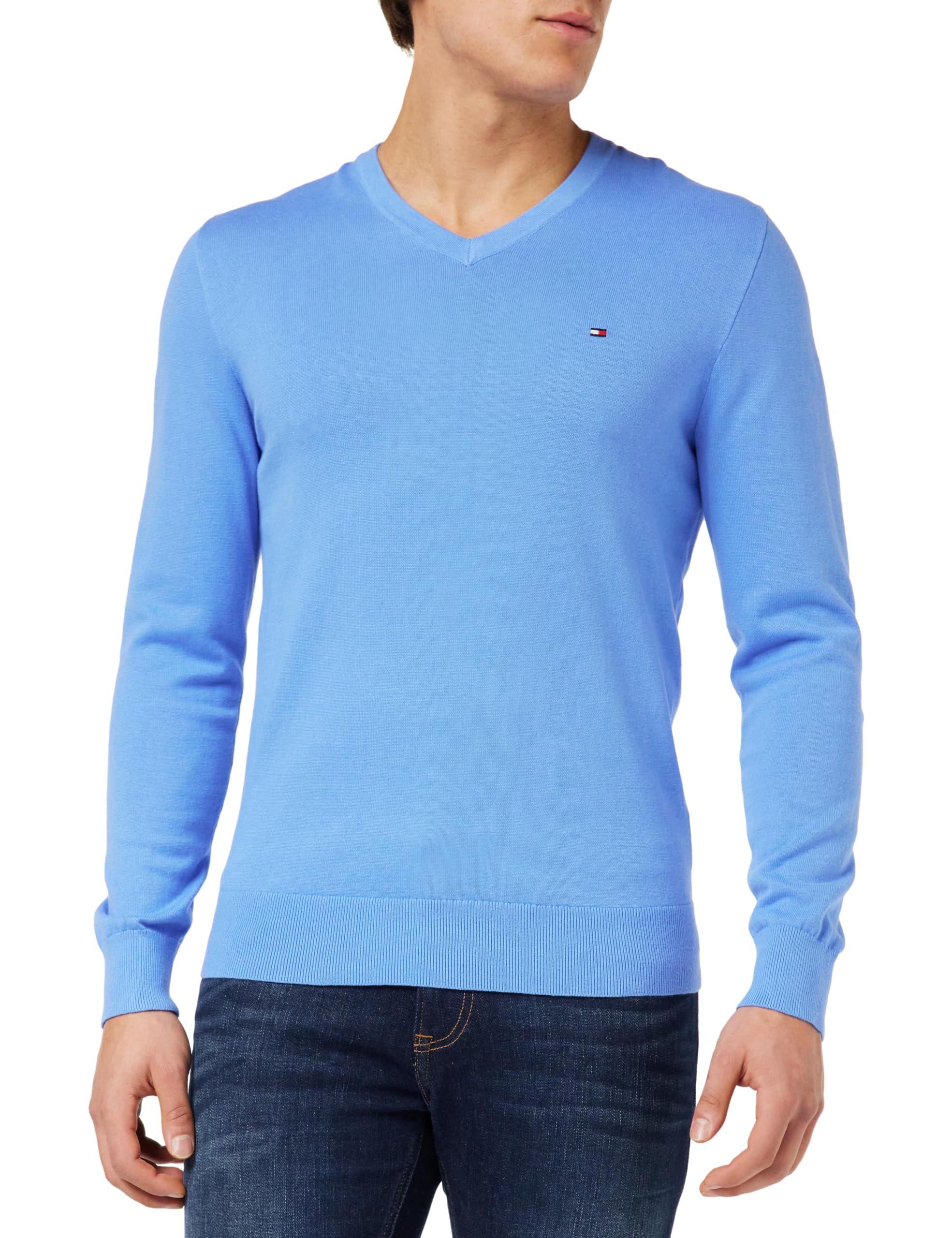 Tommy Hilfiger Jersey Cuello de pico Hombre V-Neck Sweater Cuello de pico