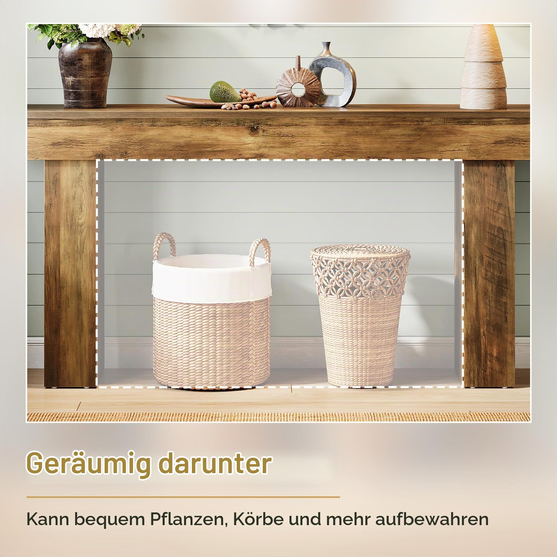 Tribesigns 160cm Schmaler Konsolentisch, Moderner Sofatisch für Flur, Eingangstisch für Wohnzimmer, Schlafzimmer, Home Office