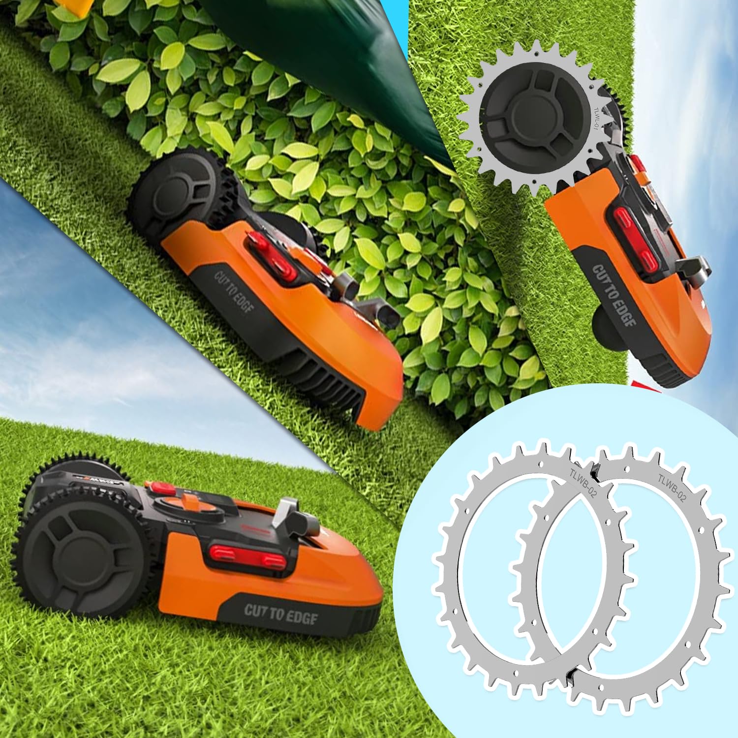 Ruedas De Repuesto Para Robot Cortacésped Worx Landroid - Compatibles Con Modelos WR141E, WR142E, WR143E, WR165E, WR167E