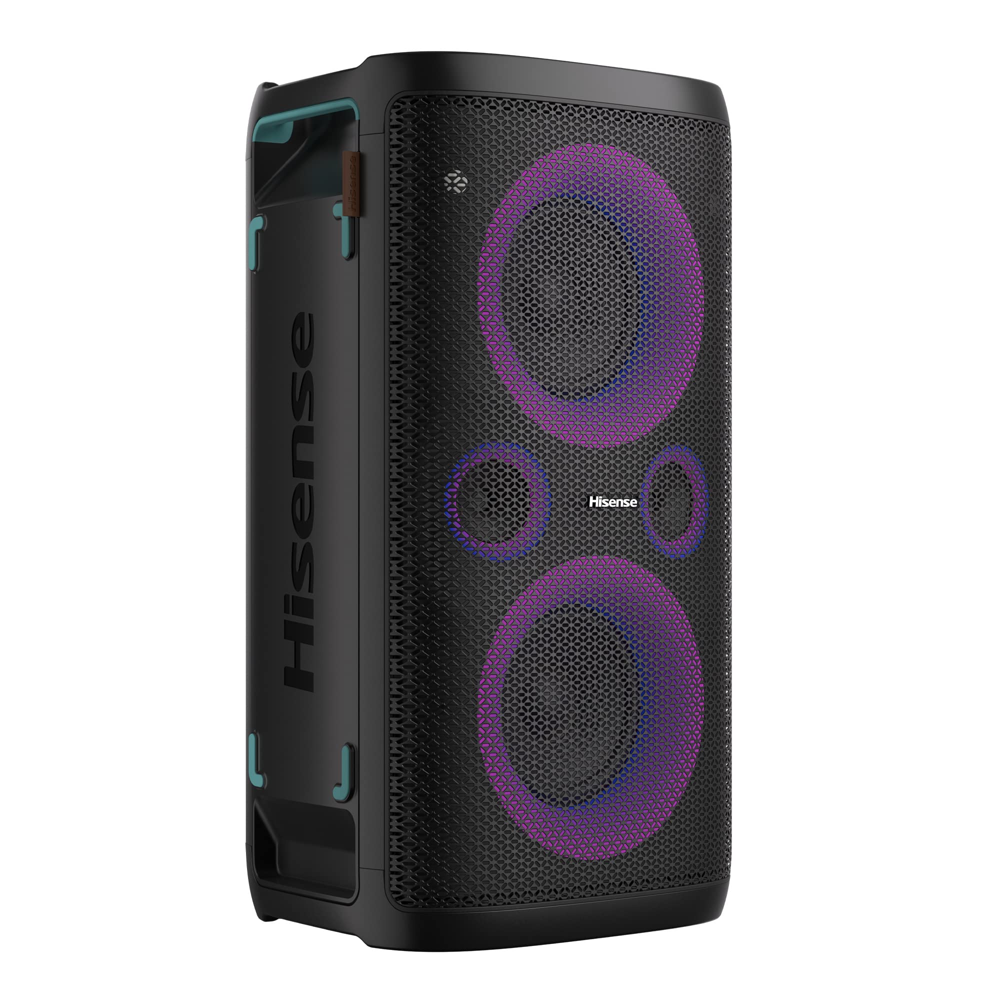 Hisense Party Thunder, 620 W Maximale Audioleistung, AI Lichtshow, 18 Stunden Akkulaufzeit, Auracast™ Receiver, Transportierbar, ConnectLife, IPX4 Wasserdicht, AI Vocal Fader, Bluetooth 5.4