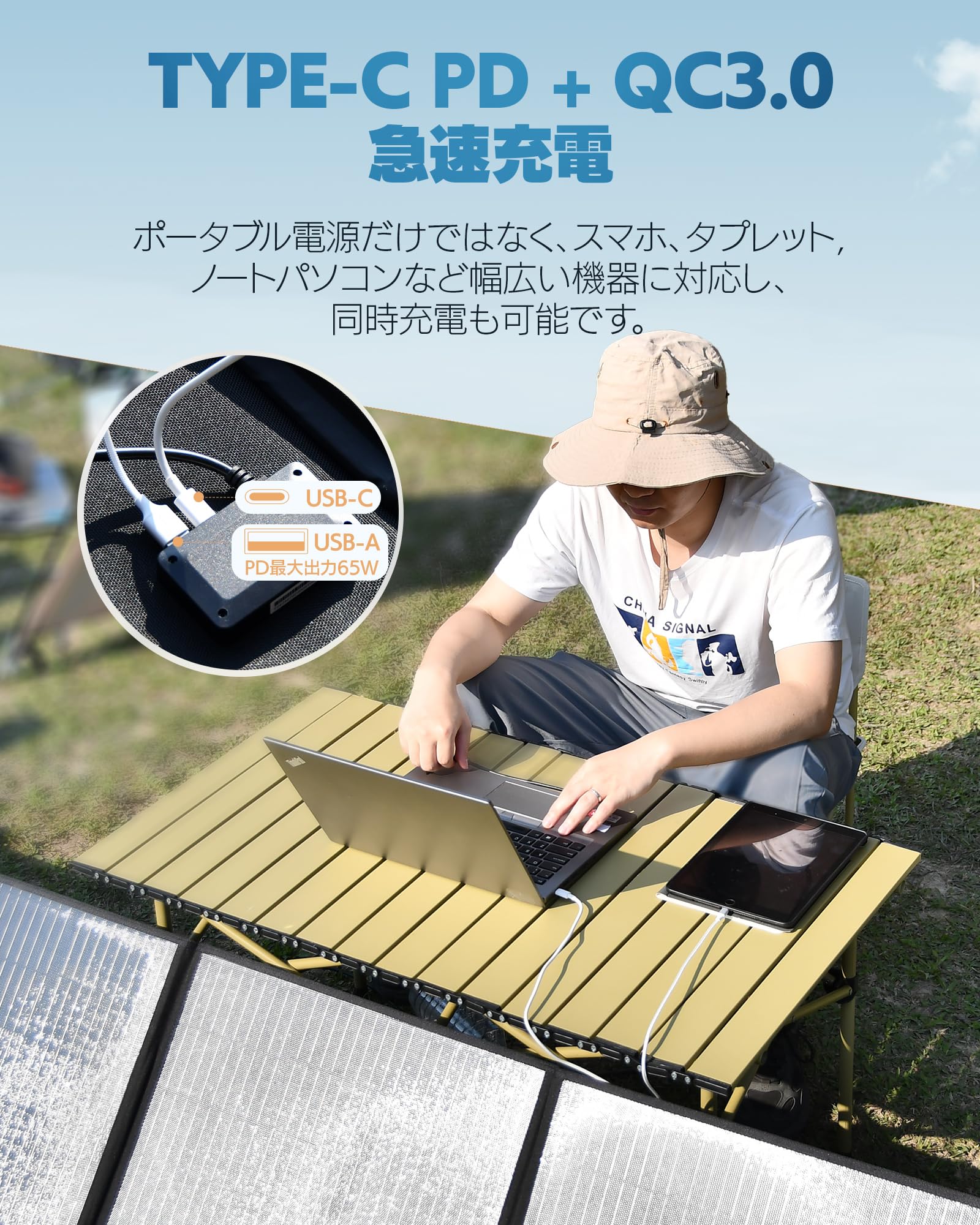 Amazon.co.jp: BALDR ポータブル電源ソーラーパネルセット キャンプ/車