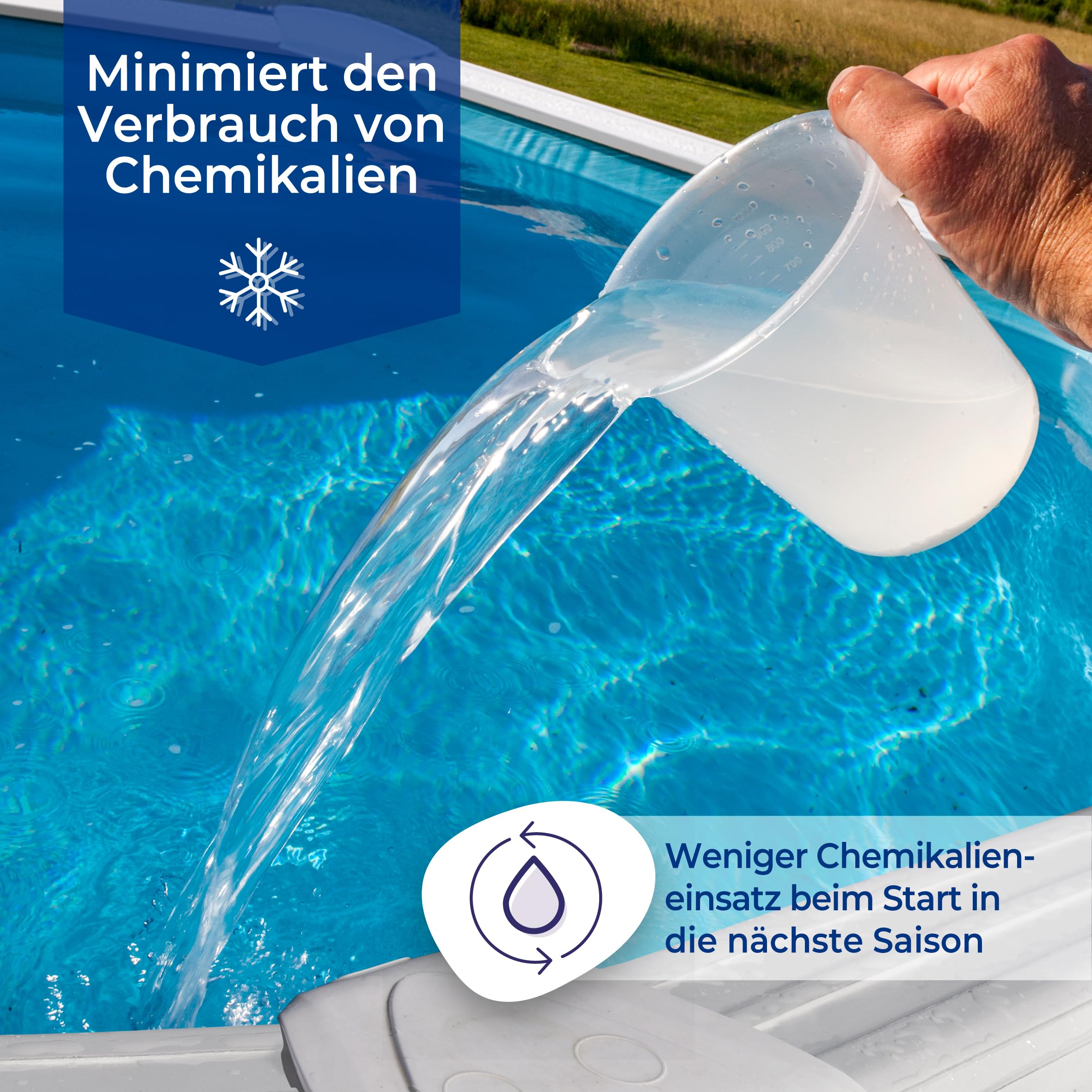 Gre Winterabdeckung Polyethylen 120g/m² ovaler Pool 610x375 cm