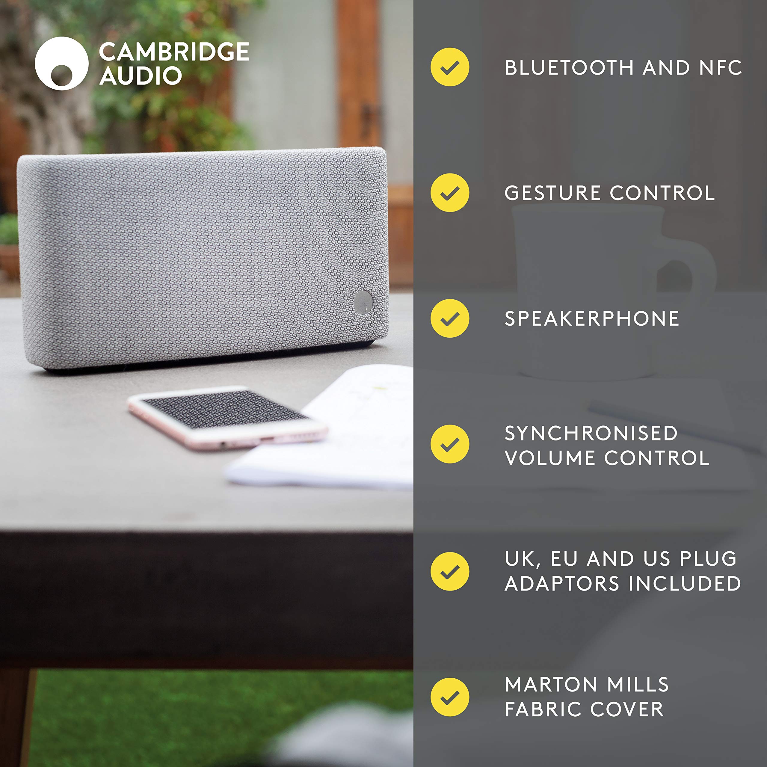 YOYO (S) Bluetoothスピーカー（Light Grey） Cambridge Audio Yoyo (S) Portable Bluetooth Speaker - Light