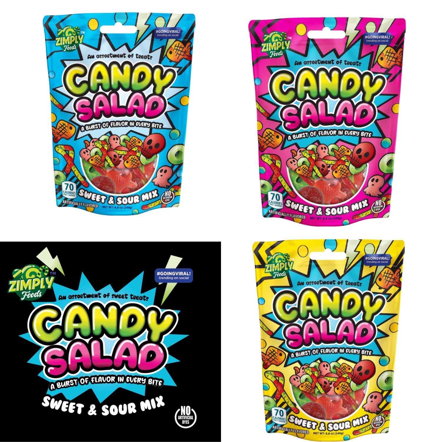 Amazon.com : Zimply Foods Sweet and Sour Gummy Mix Candy Variety