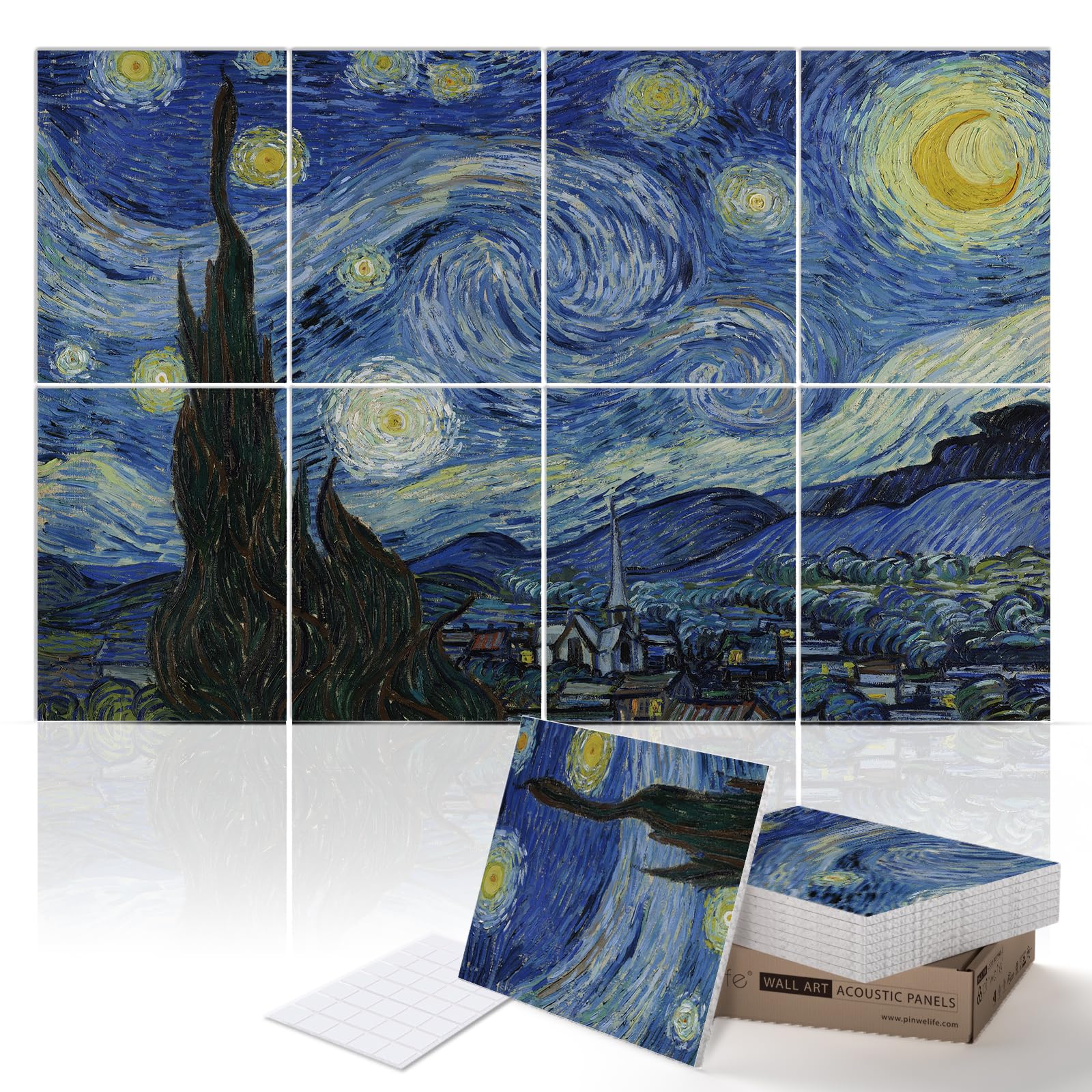 PINWELIFE® Wall Art Acoustic Panels, Sound Proof Absorbing Panels for Home/Office, Decorative Absorbing Dampening