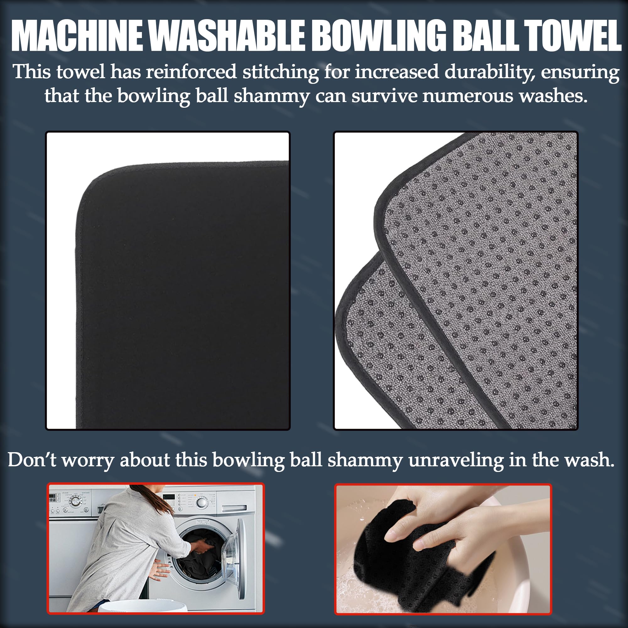 Paquete combinado de limpiador de bolas de bolos, toalla de bola de boliche de 10 x 8 pulgadas con puntos de fácil agarre, bolsa pulidora de bolos para almacenamiento, juego de limpiador 5