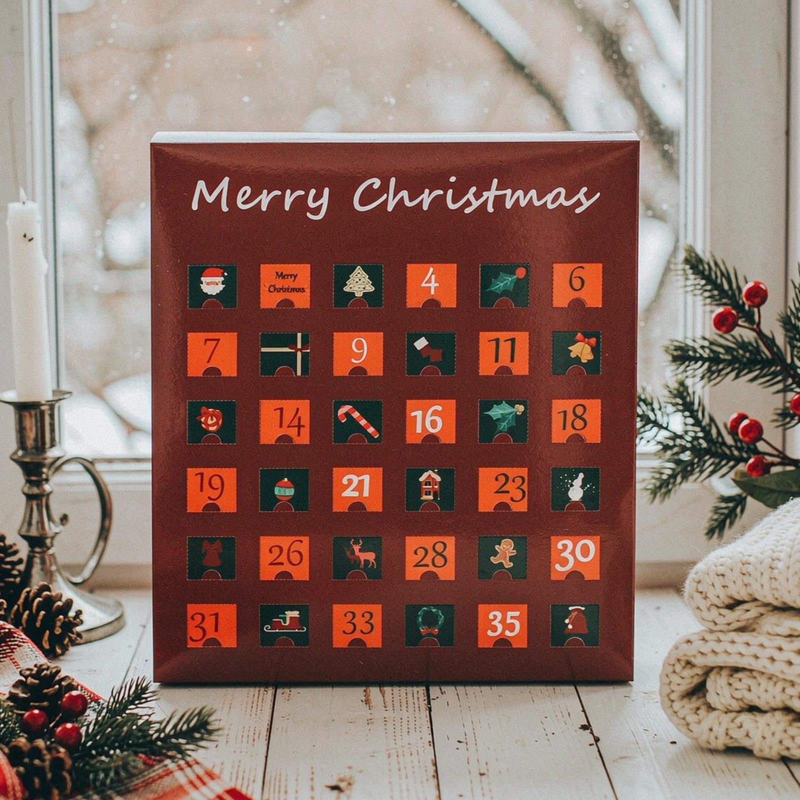 Leere Adventskalender zum Befüllen 36 Tage bis Weihnachten, nachfüllbar und