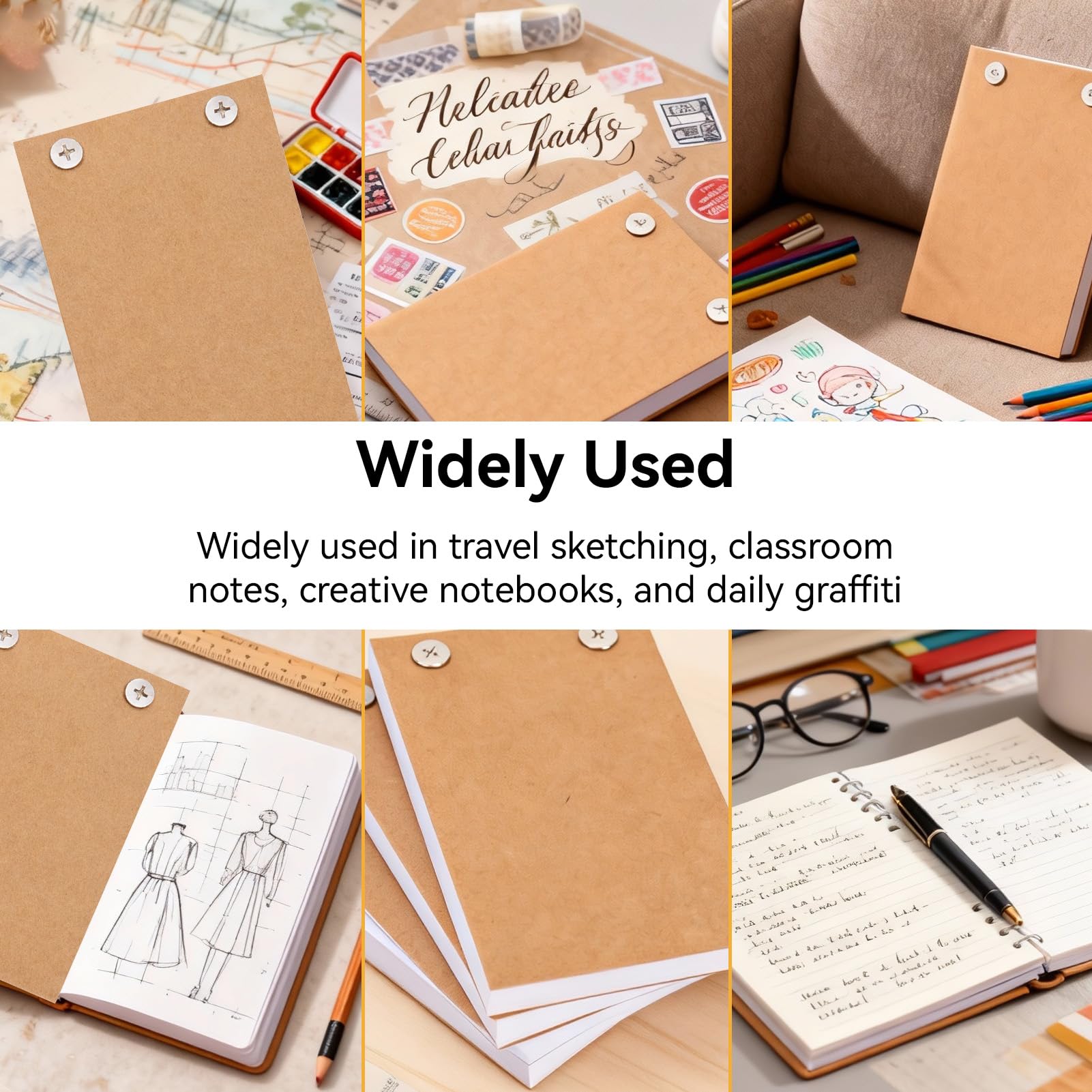 6 Pack Blank Flip Books, A7(10.5 X 7.4cm)Small Notepad Sketchbook Sketchpad, 120 Pages (60 Sheets)Sketching And Cartoon Creation Book, Thick Sketch - View #13