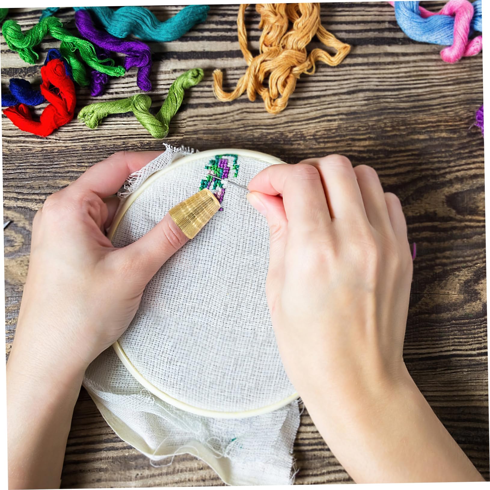 Gadpiparty 5 Sätze Fingerhut Fingerhut Beschützer Bequemer Fingerschutz Quilten Stich Stickerei Naht Fingerhut Aus Kupfer Wendewerkzeuge Zum Nähen Nähschutz Metall 8 Stück * 5
