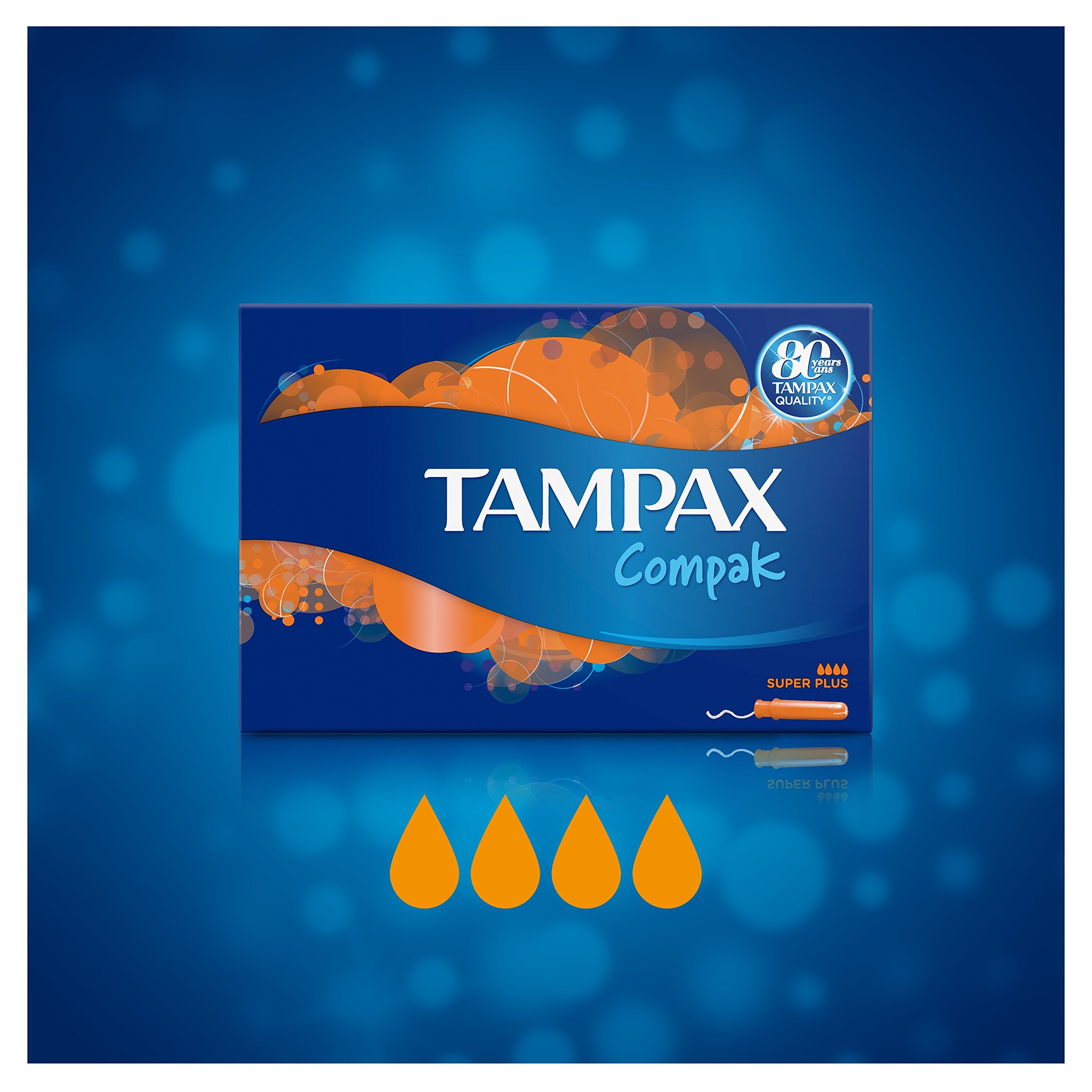 Tampax Compak Super+ tampony z aplikatorem 18x, ochrona przed wyciekiem i dyskrecją, uczucie czystości