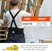 Vista 5 de Ergodyne ProFlex 1400UN Cinturón de soporte de espalda, 8.75 pulgadas de elastano, tamaño universal, se adapta a cintura de 28 a 46 pulgadas