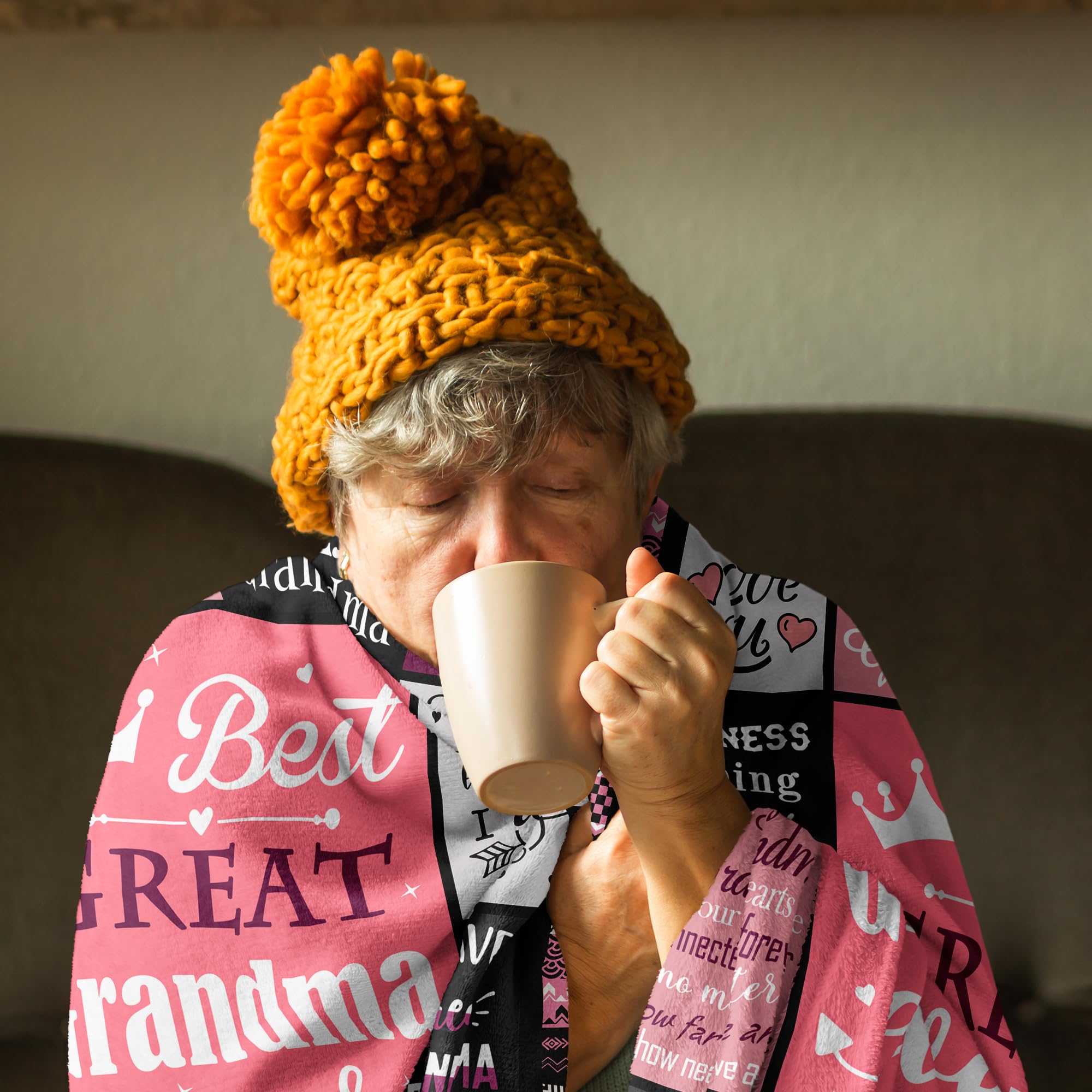 SIOQCKIS Coperta regalo della nonna da nipote, festa della