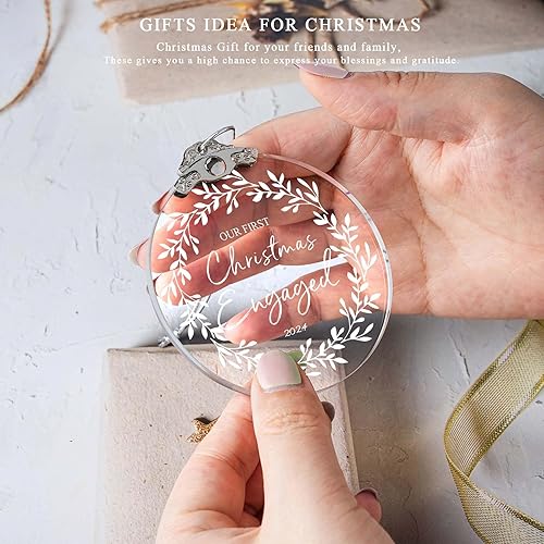 Miniatura 5 de Our First Christmas as Mr Mrs Married 2023 - Adorno de decoración de boda, adorno de 3 pulgadas, regalo de compromiso, recién casado, decoración de