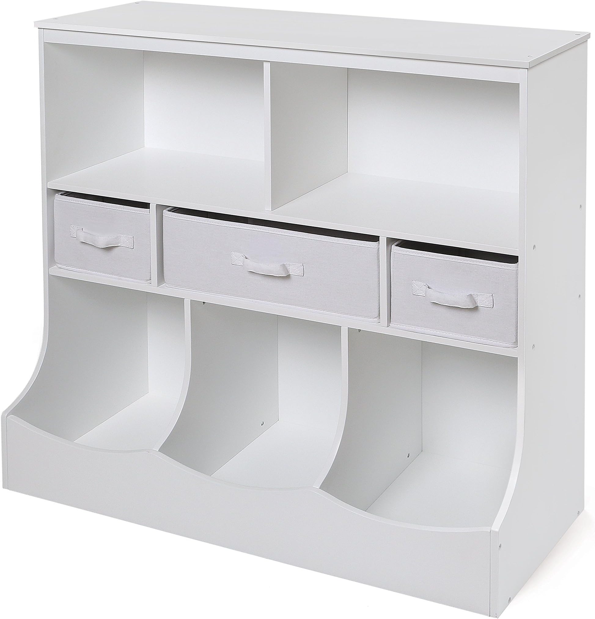 Badger BasketFreestanding Combo Shelf Cubby Bin Storage Organizer Unit with 3