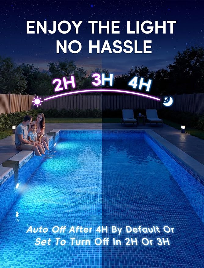 Luz solar para piscina enterrada RGB LED 10 colores 4 modos control remoto miniatura 4