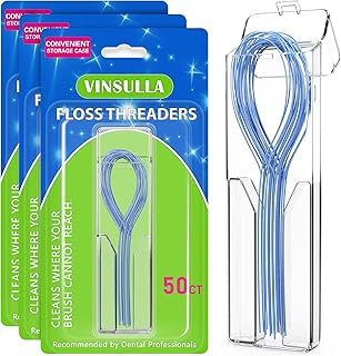 Floss Threaders for Braces, Bridges, and Implants 150 Count (Pack of 3)