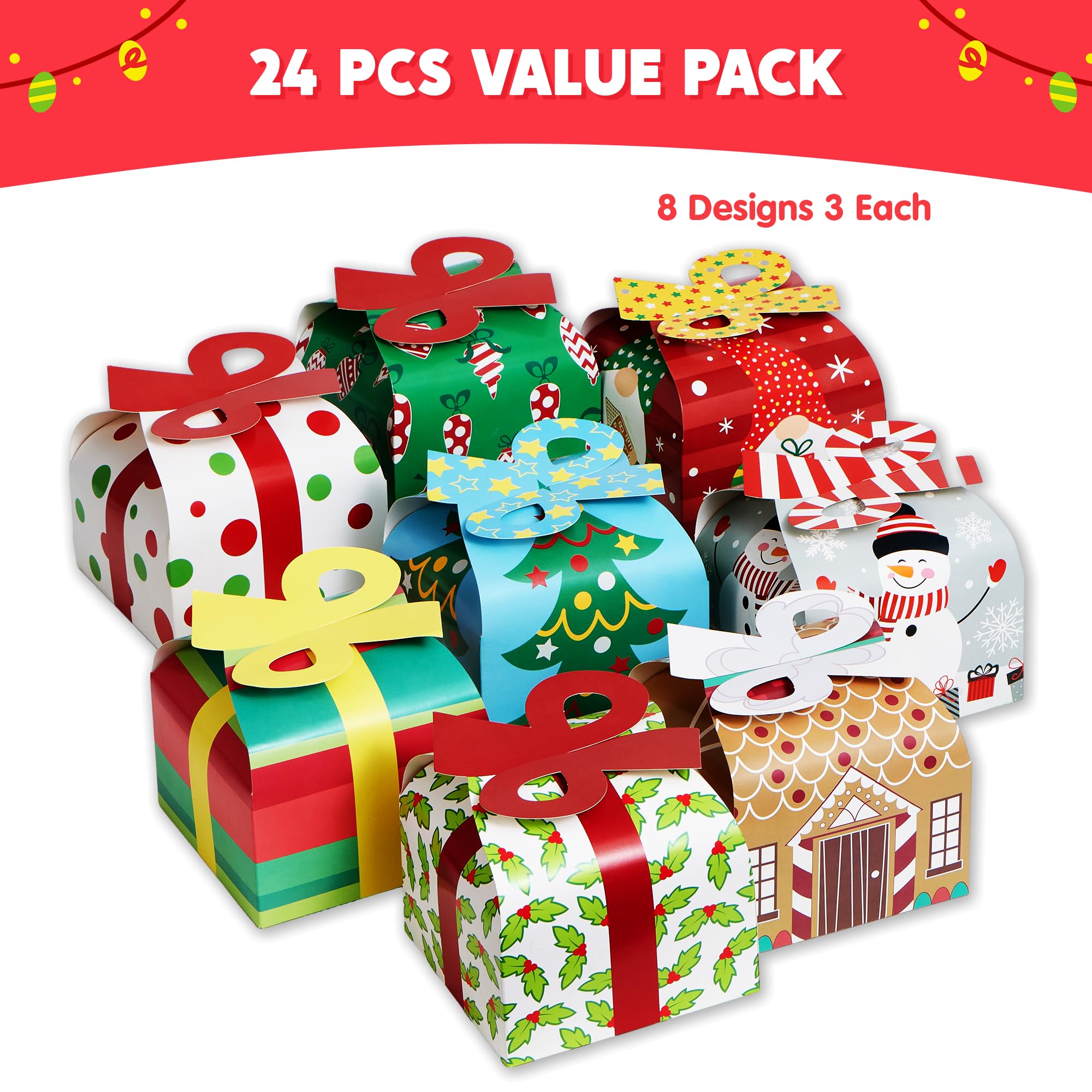 Amazon.com: JOYIN 24 PCS 3D Christmas Goody Gift Boxes with Bow