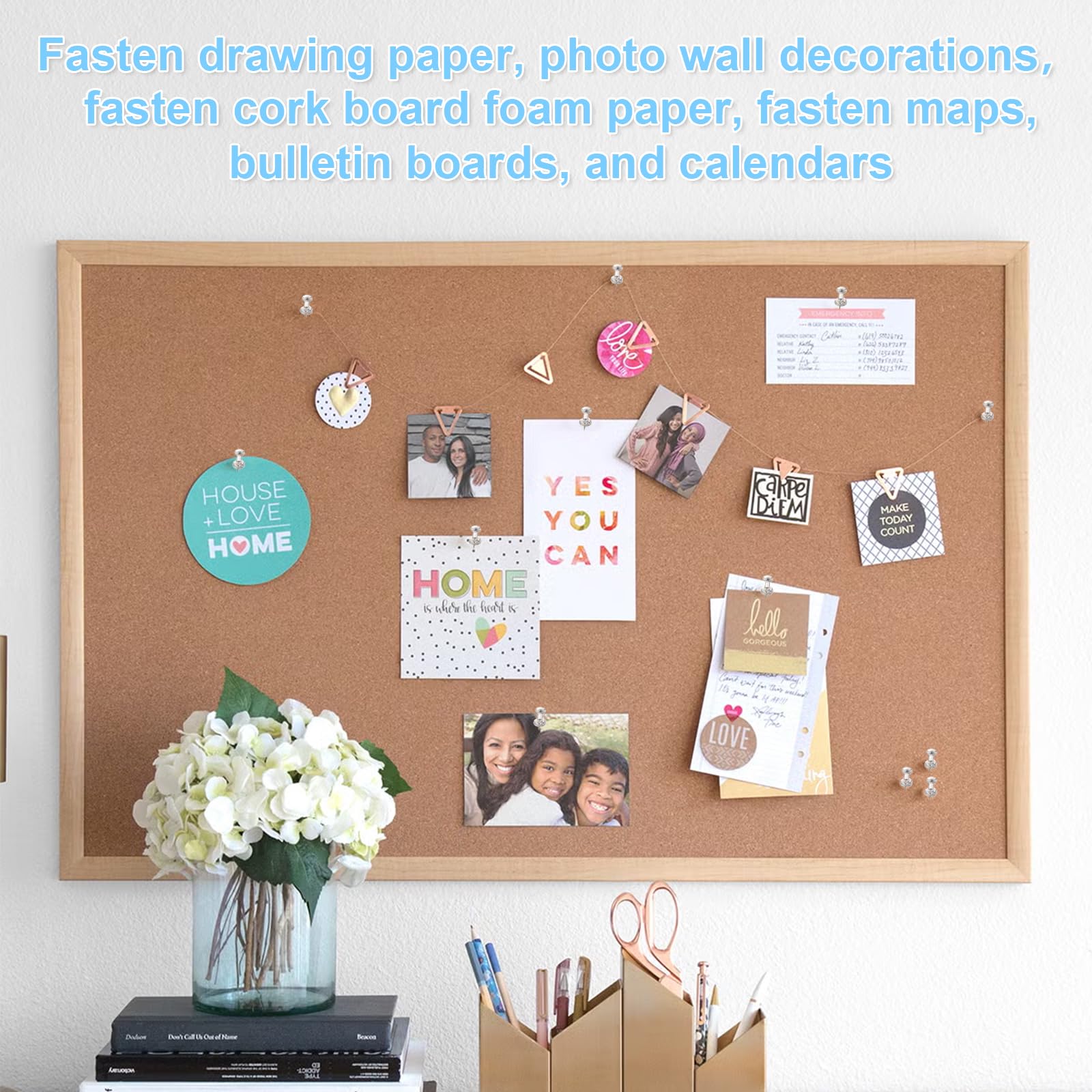 Paper Clips and Binder Clips Assorted Sizes, 240 PCS Colored Office Clips Set Large Medium Small Paper Clamps Paperclips Push Pin Thumb Tacks, College Supplies Home Office Supplies Document Organizing