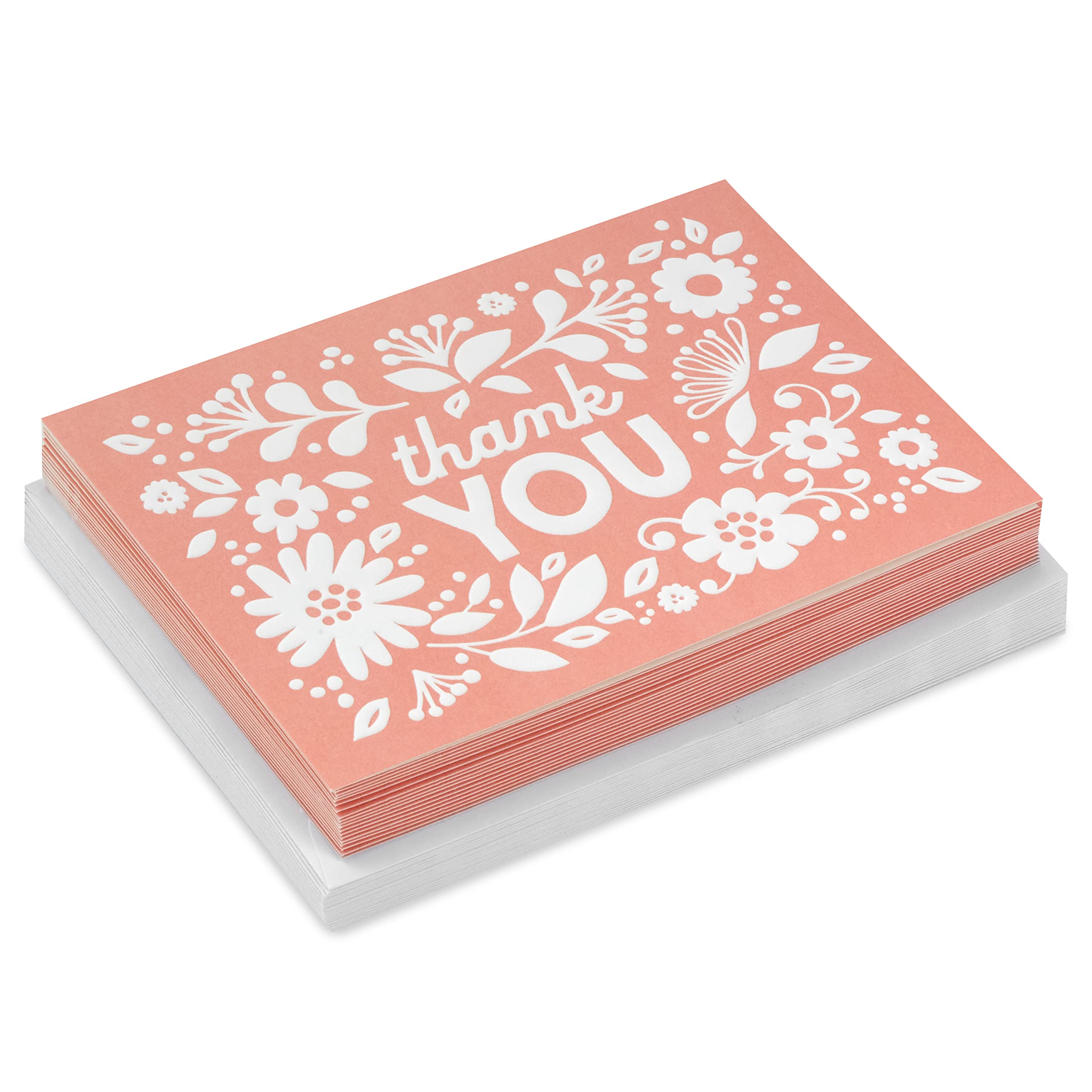 Dankeskarten-Set Mit Umschlägen – 32 Stück, 350 G/m², Rosa Herzen, 8,9x12,7 Cm