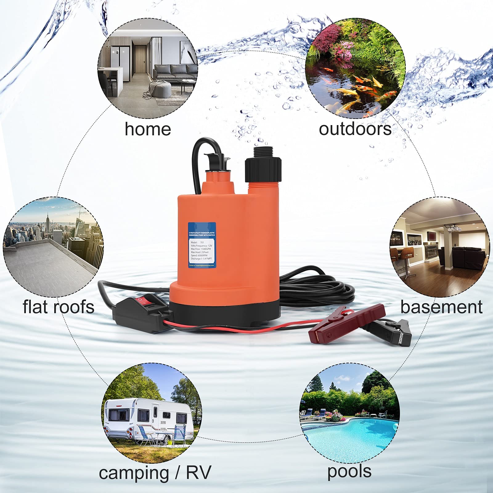 Buy Submersible Sump Pump DC 12V 24V Solar Water Pump Electric 12V Pump Garden Fountain Transfer Pump Color Red Voltage 24v - View #2