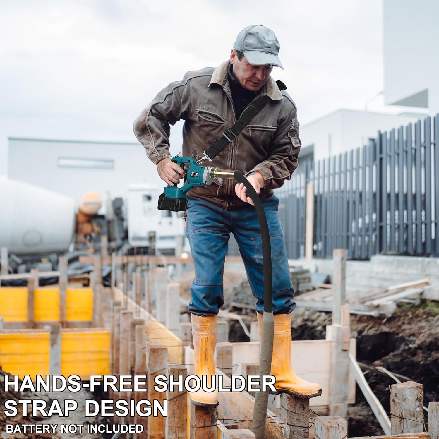 Handheld Concrete Vibrating Tool, Compatible with Makita 18V Batteries(No Battery), 600W Electric Concrete Vibrator with 4ft Shaft Rod, Portable Cement Vibrarator Remove Air Bubble, ROLAYSEE TOOLS