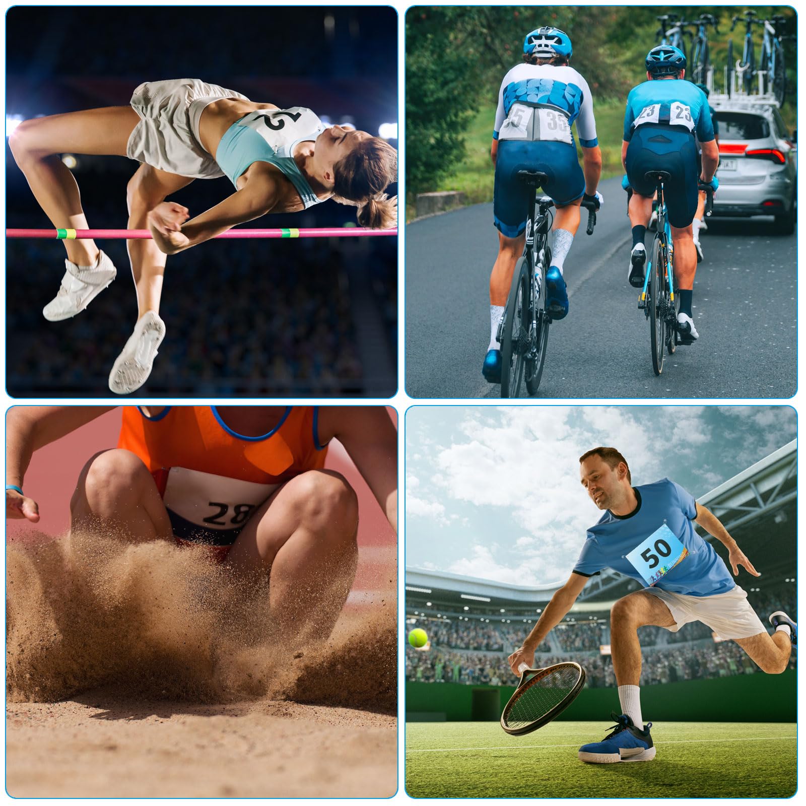PATIKIL Dossards de course à pied indéchirables, numéros de compétiteur de course avec épingle de sûreté pour marathon sport jeu