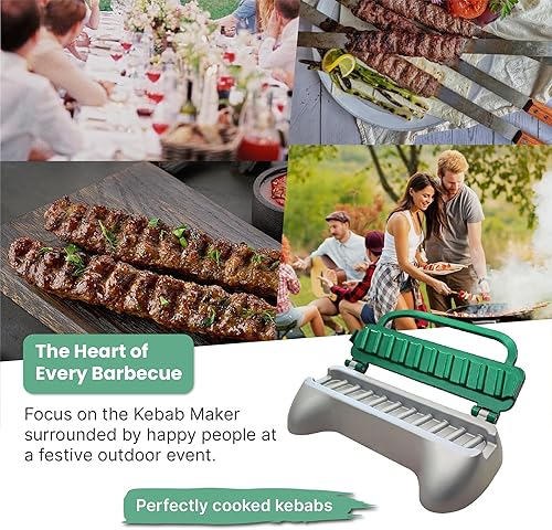 Miniatura 5 de Ultimate Kebab Maker aluminio resistente con teflón de grado alimenticio para una higiene óptima fácil de usar, máquina de brocheta fácil de usar,