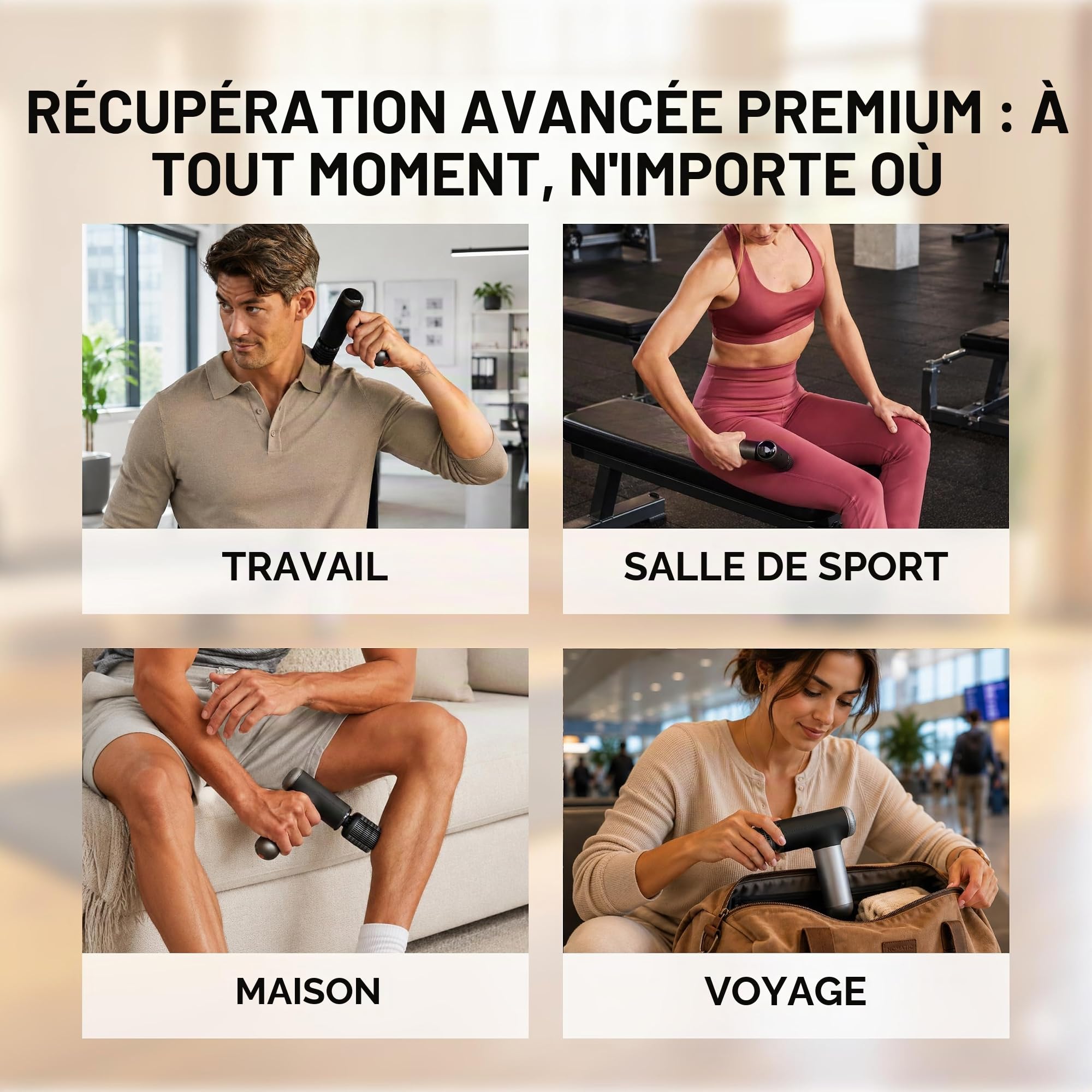 SHARPER IMAGE - Appareil de massage compact à percussion chaud et froid