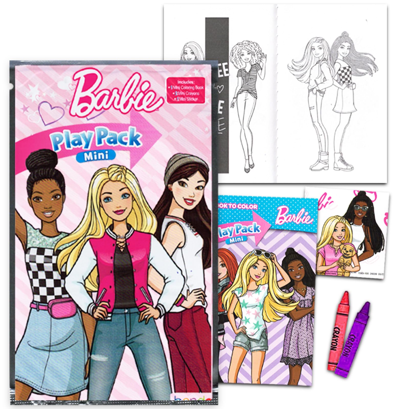 Barbie Ultimatives Party-Set ~ 24-teiliges Gästeset mit Mini-Malbuch, Goodie-Taschen und 50 einzeln verpackten Lutscher-Saugnäpfen, Barbie Birthday-Partyzubehör für Kinder, Mädchen