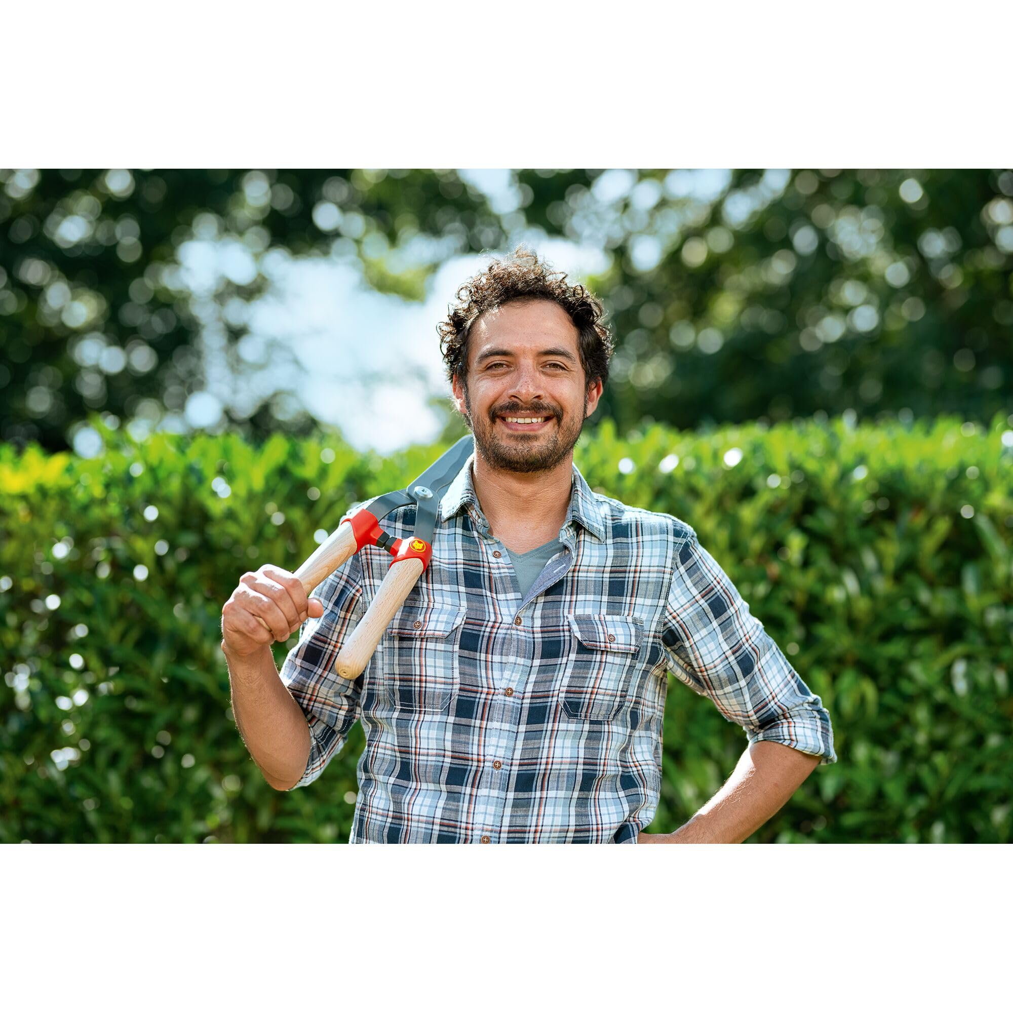 WOLF-Garten | Heckenschere HS-WW mit Wellenschliff und Holzgriff; 73AHA007650, Rot