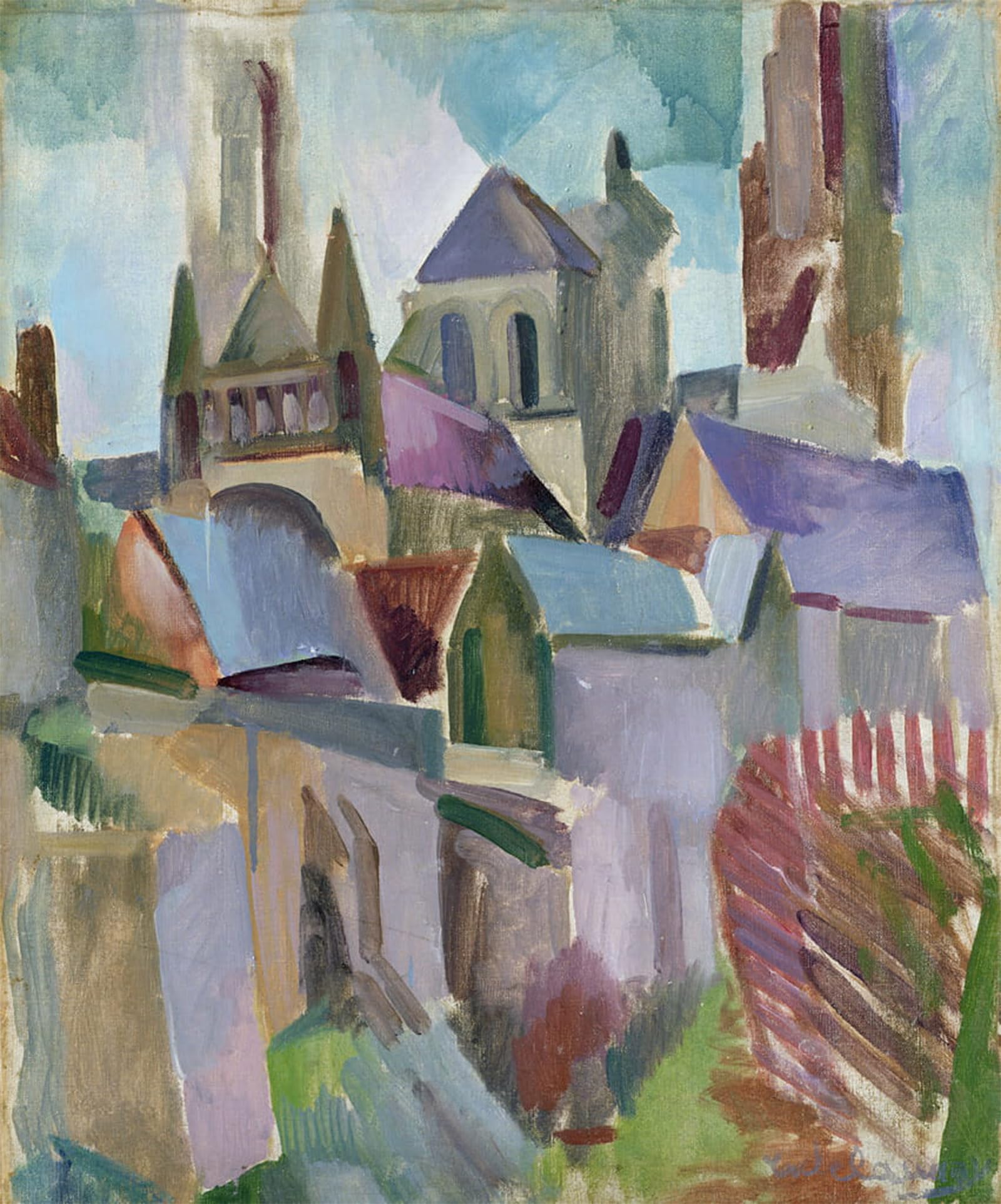 SERENDIPITP Vintage Wall Art Canvas Nordic Poster Canvas Print Picture Towers of Laon by Robert Delaunay Wall Art Poster for Home Decor 60x90cm
