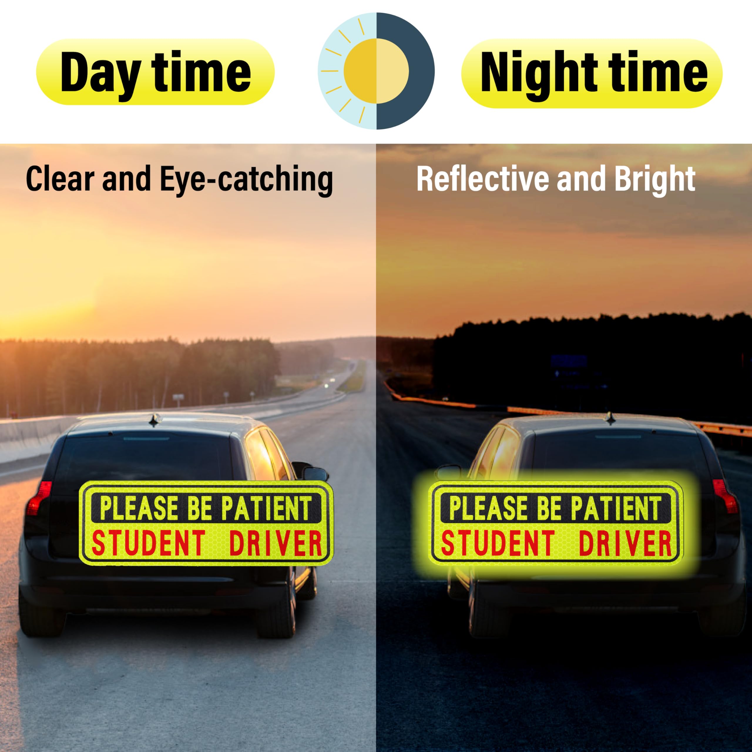 4 PCS Student Driver Magnet for Car New Driver Magnet for Car Please Be Patient Funny Magnetic Student — view 5