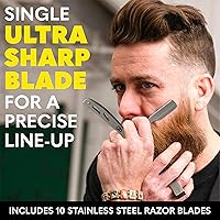Vista 3 de Kit de cuidado de barba y kit de aseo para hombres The Beard Club - Esenciales para un cabello facial más saludable y con estilo - Navaja de filo