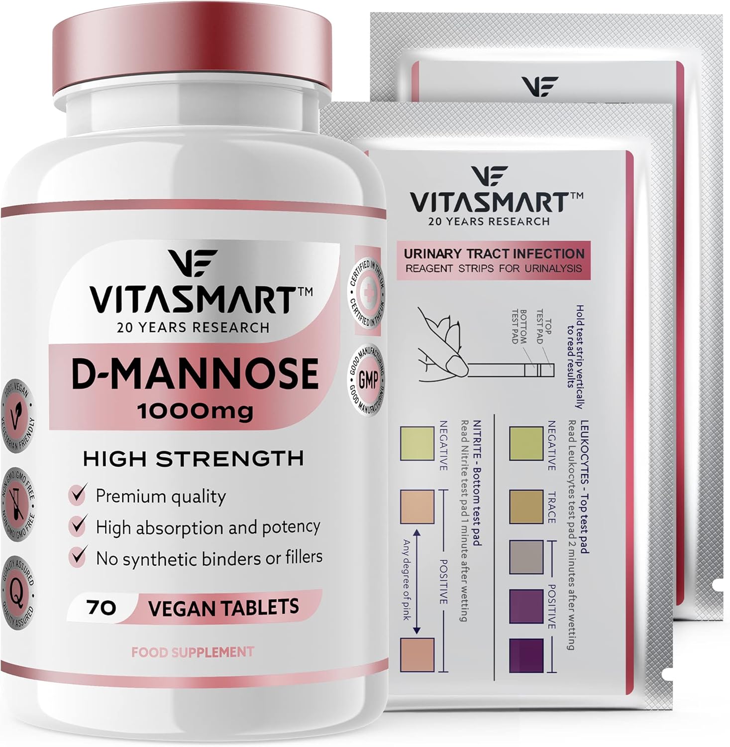 DMannose for UTI & Cystitis 70 x 1000mg Clinical Strength DMannose