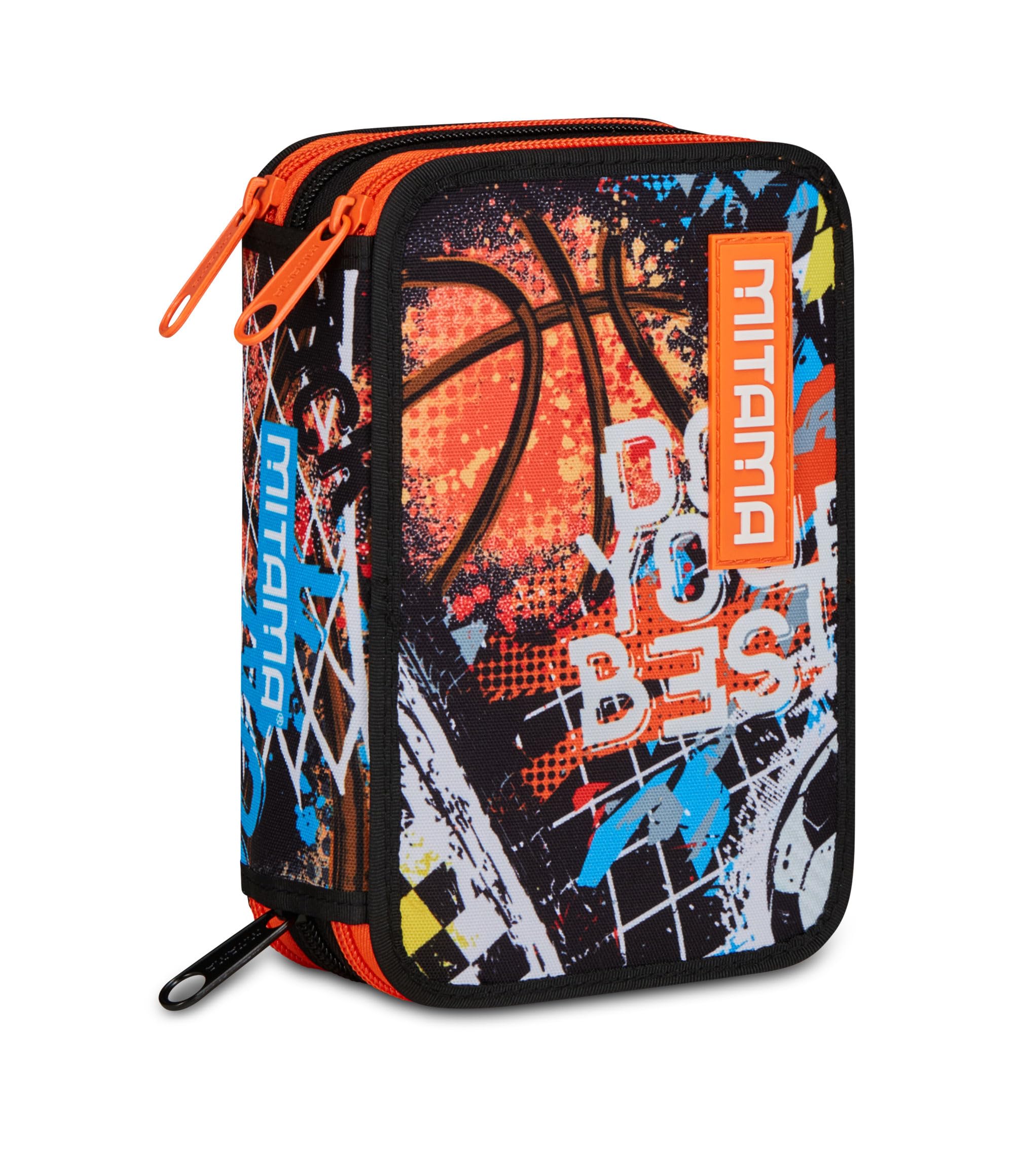 Mitama Estuche Escolar con 3 Compartimentos, Triple Doble Ball, Contenido 47 Piezas, Completo de lápices, rotuladores, portalápices Escuela Primaria niño