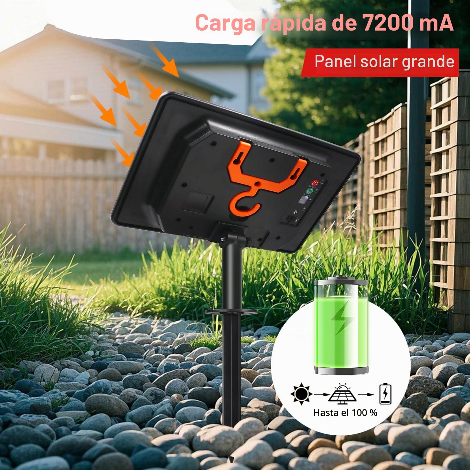 24V COB LED Tira Solar [10m,Blanco Cálido 3000-3500K], 7200MAH Controlador de Panel Solar, 8 Modos, IP68 Impermeable Flexible FCOB LED Tira de Neón, Decoración de Dormitorio Jardín Pasillo