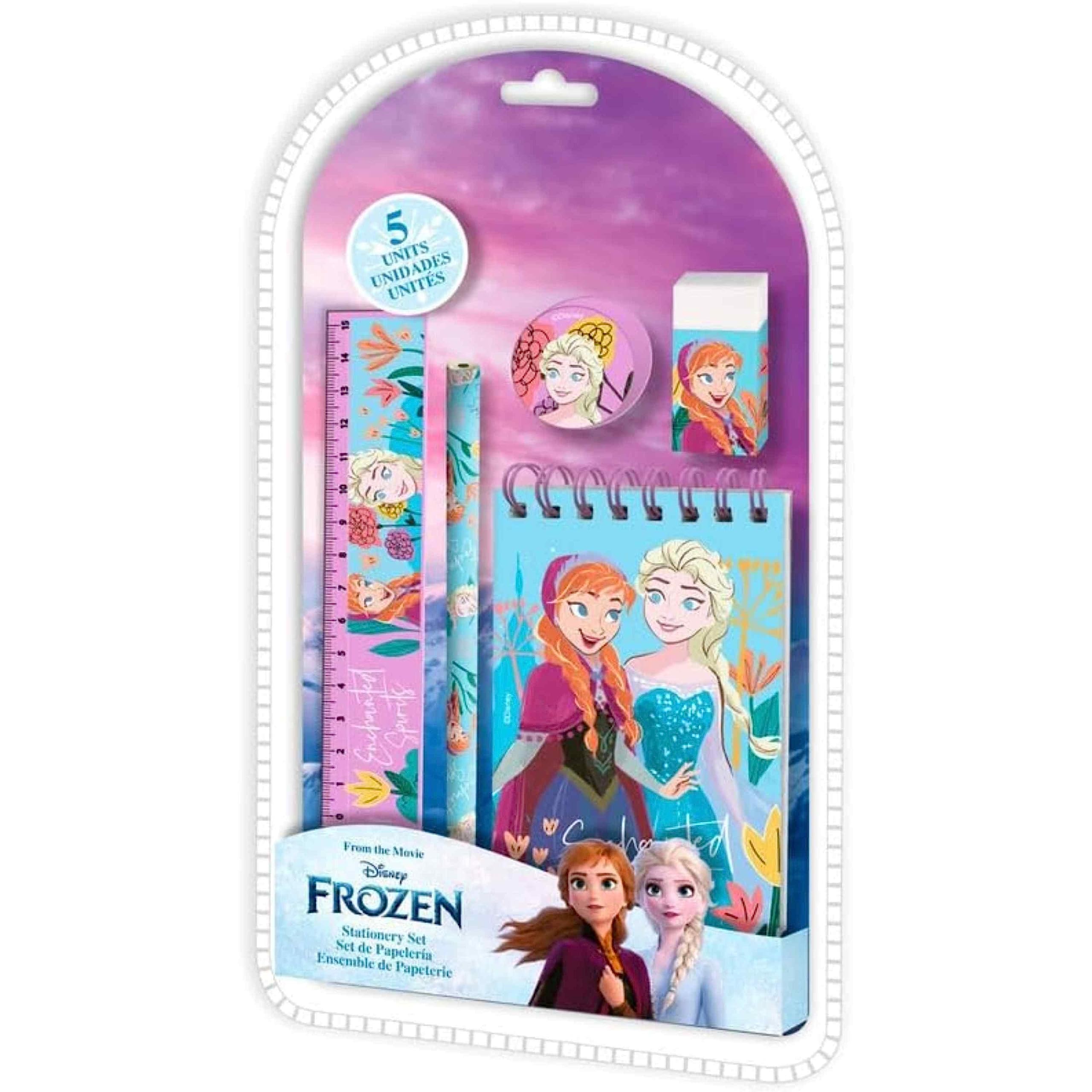 5Pcs Frozen Stationary Set for Girls| Kids Girls Notebook and Pen Set| Frozen Themed Party Gift for School Going Kids 3+ Years