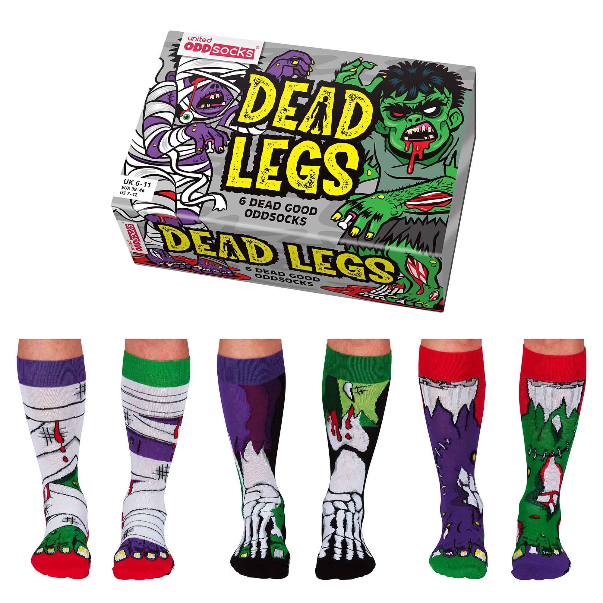 United Oddsocks Dead Legs Odd Socks - Novelty Mismatched 3 Pairs - Mens UK Size 6-11