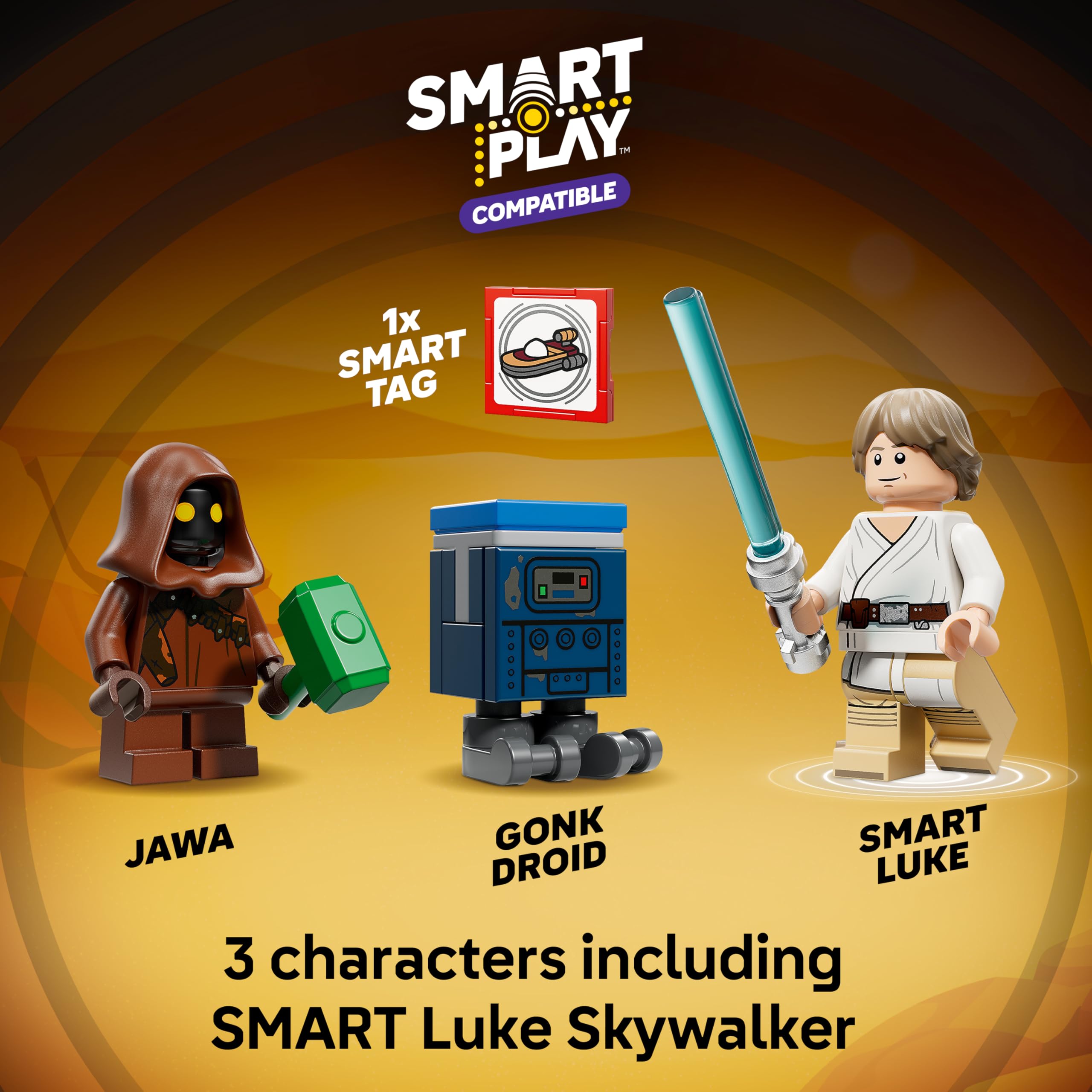 LEGO Star Wars SMART Play: Luke’s Landspeeder - Building Toy for Action Play - Compatible Set with a SMART Tag and 2 Minifigures - Gift for Boys, Girls and Kids Ages 6+ - 75420 — view 5
