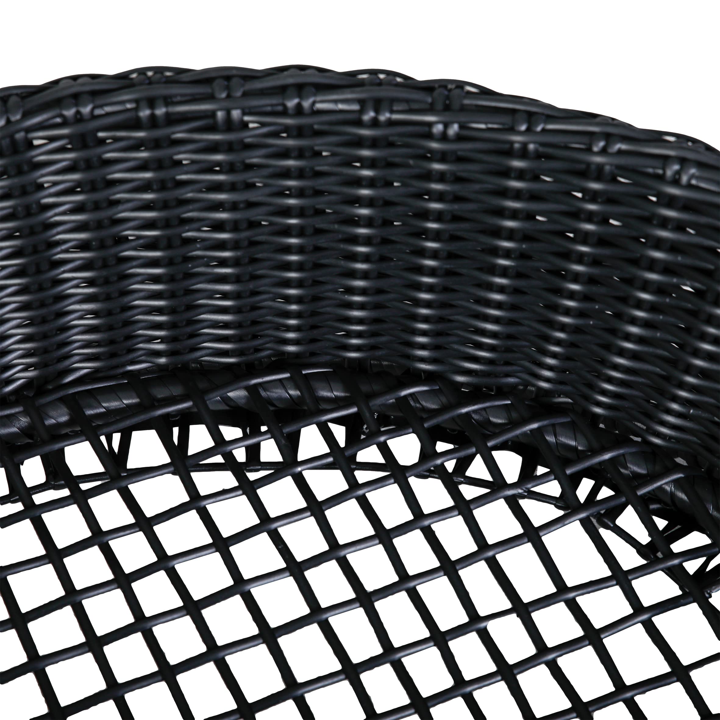 greemotion Hundebett aus schwarzem Polyrattan mit Kissen, ca. 65 x 20 x 55 cm