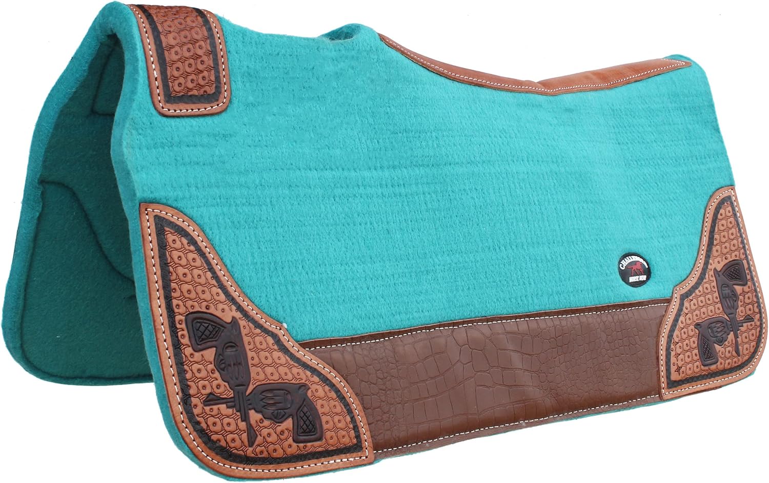 CHALLENGER Horse Western Contoured Wool Felt Therapeutic Saddle Pad Black 39208